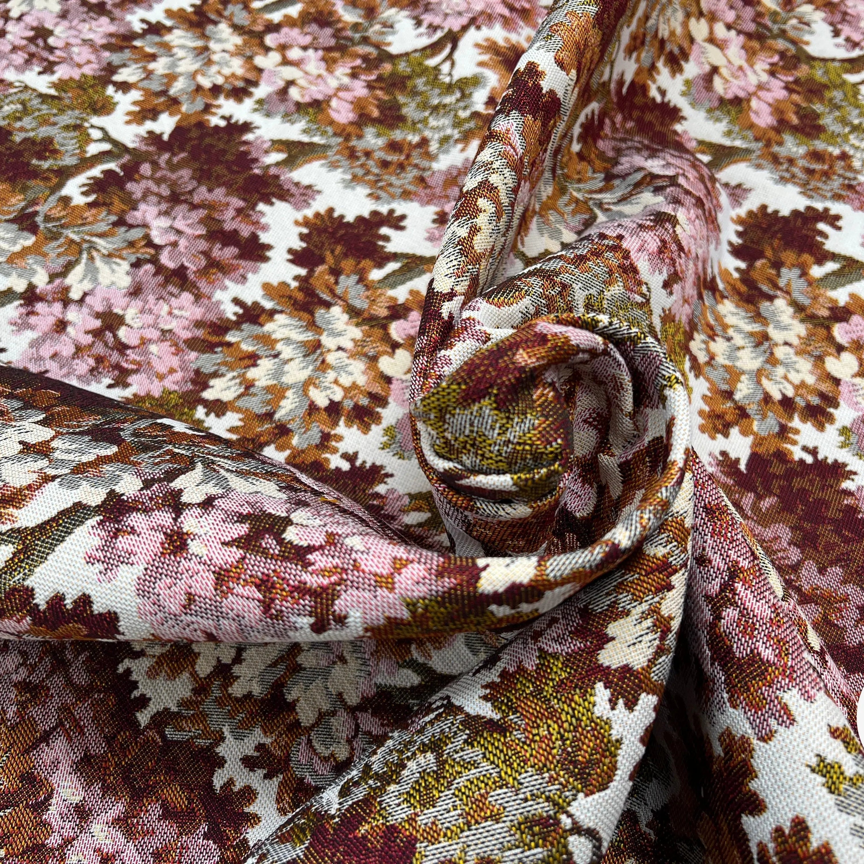 JACQUARD TISSÉ TEINT AUBUSSON ALLOVER ROUX - My Little Coupon