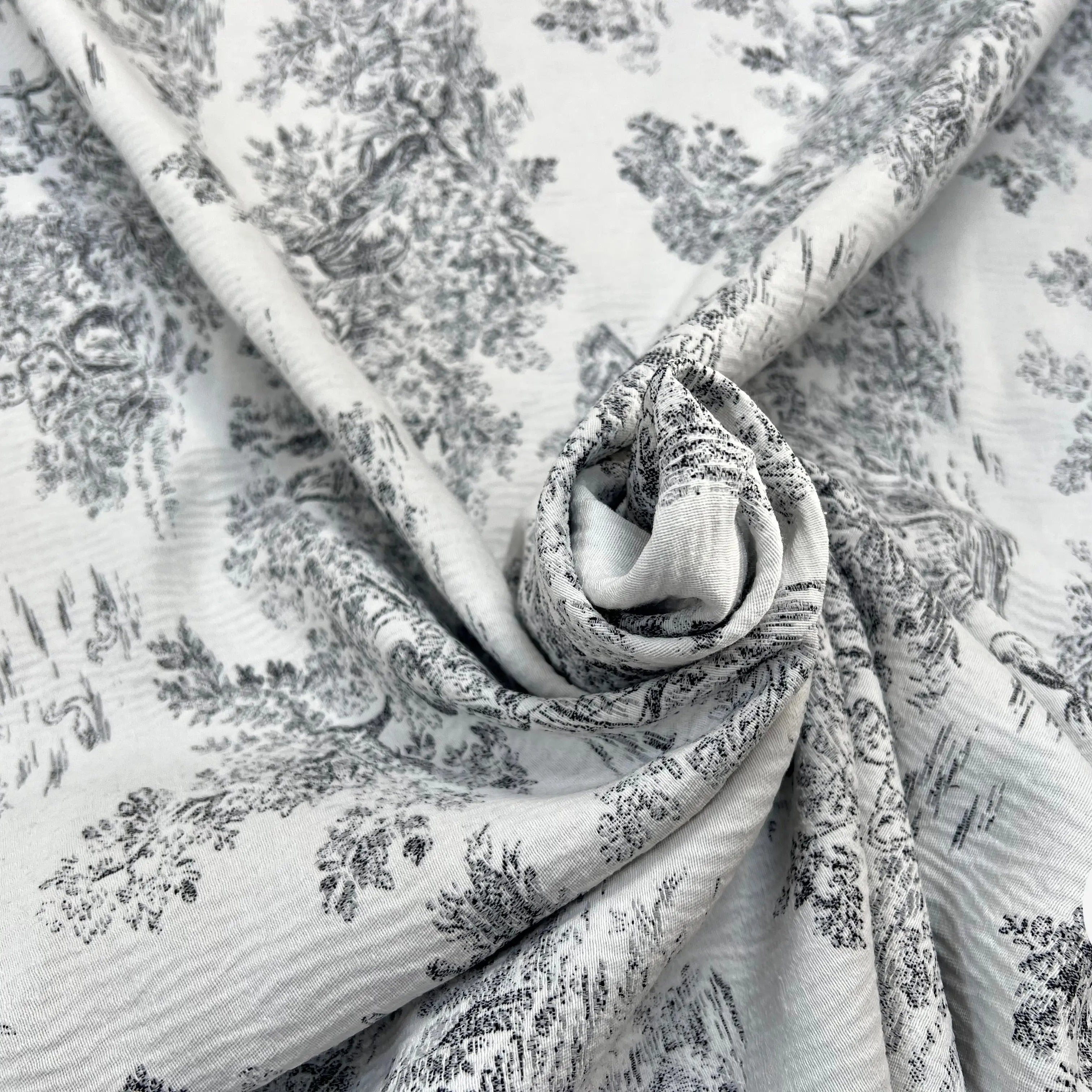 JACQUARD TISSÉ TEINT COLLINE ALLOVER ANTHRACITE - My Little Coupon