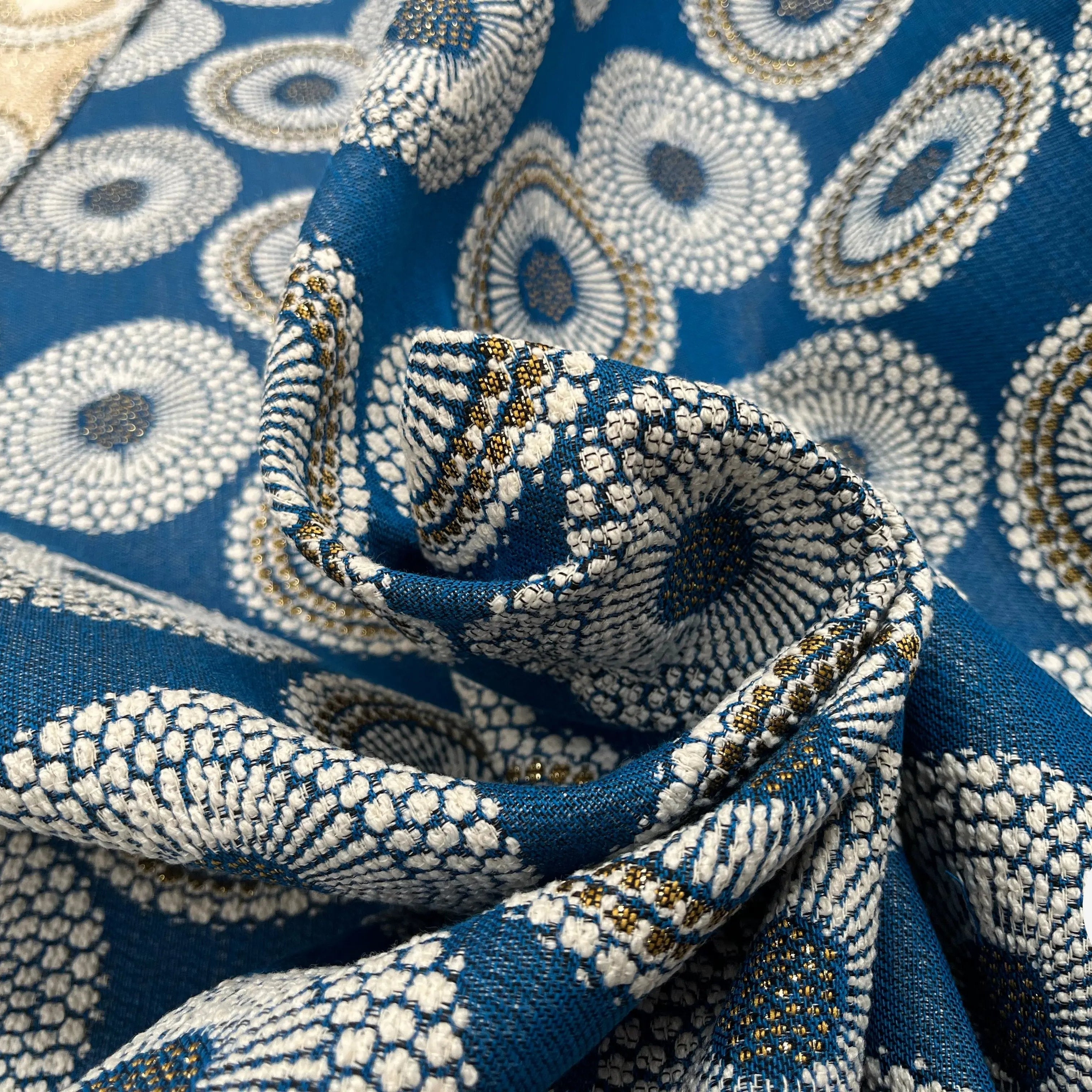 JACQUARD TISSÉ TEINT JOJOBA ALLOVER BLEU - My Little Coupon