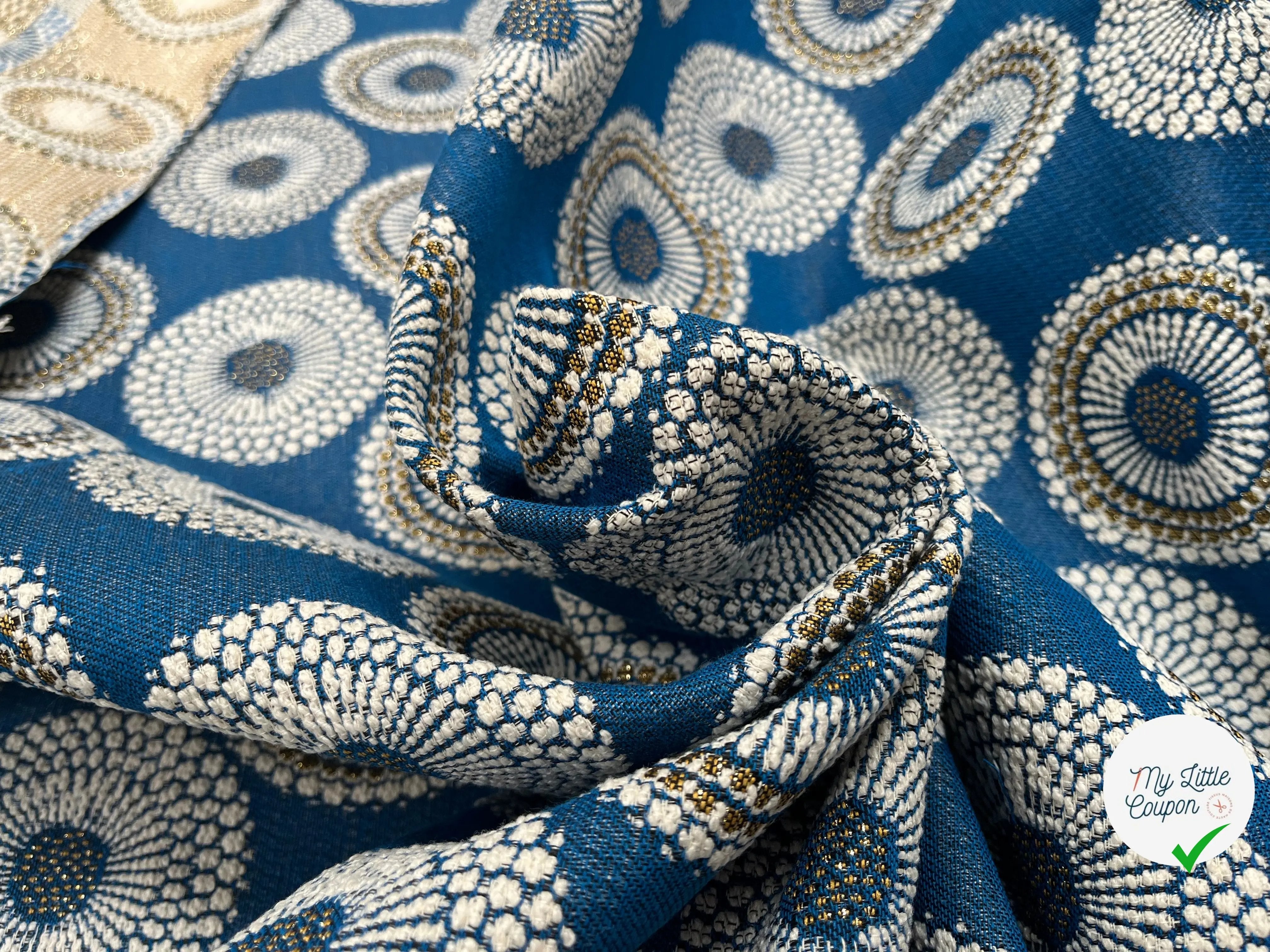 JACQUARD TISSÉ TEINT JOJOBA ALLOVER BLEU - My Little Coupon