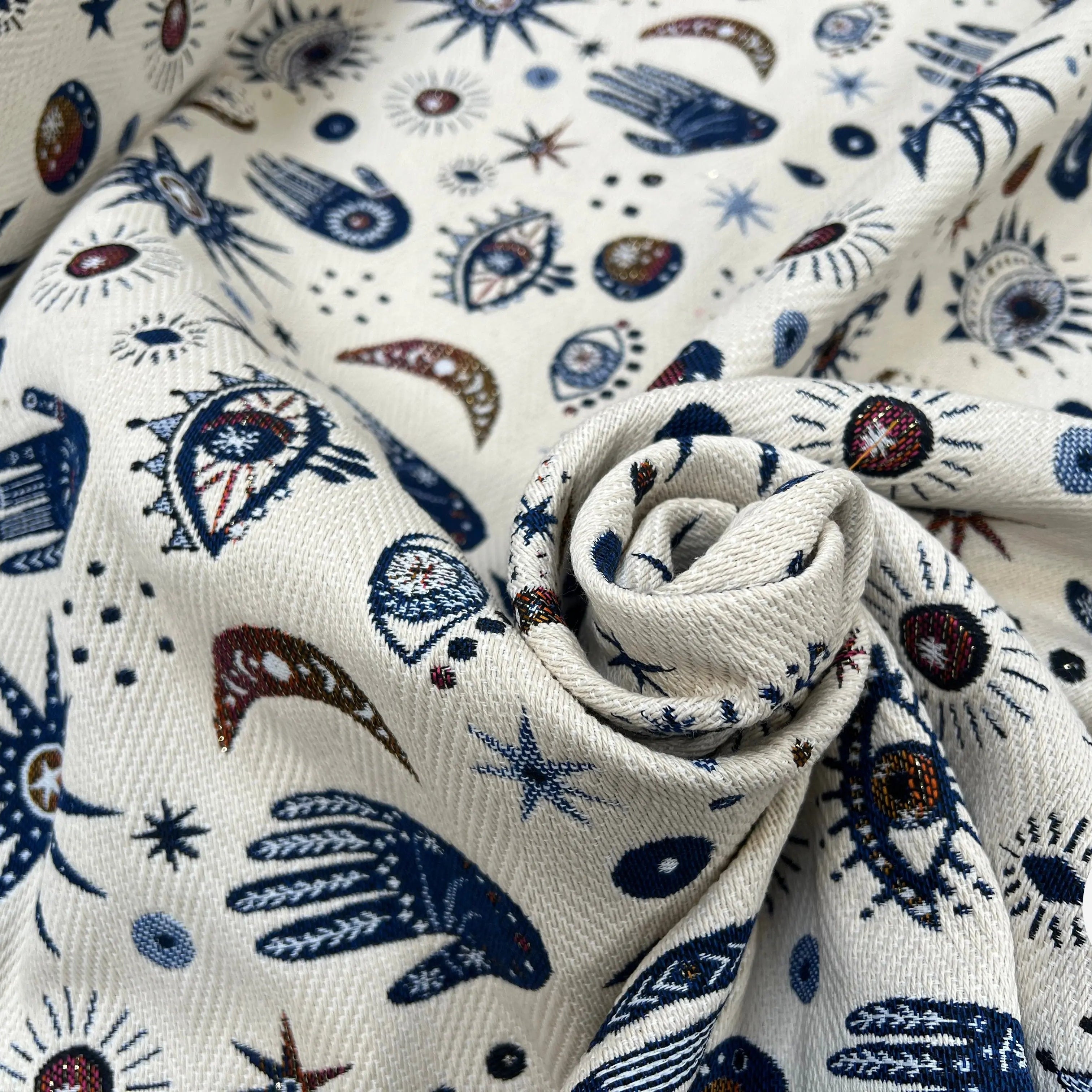 JACQUARD TISSÉ TEINT NAMASTE ALLOVER BLANC - My Little Coupon