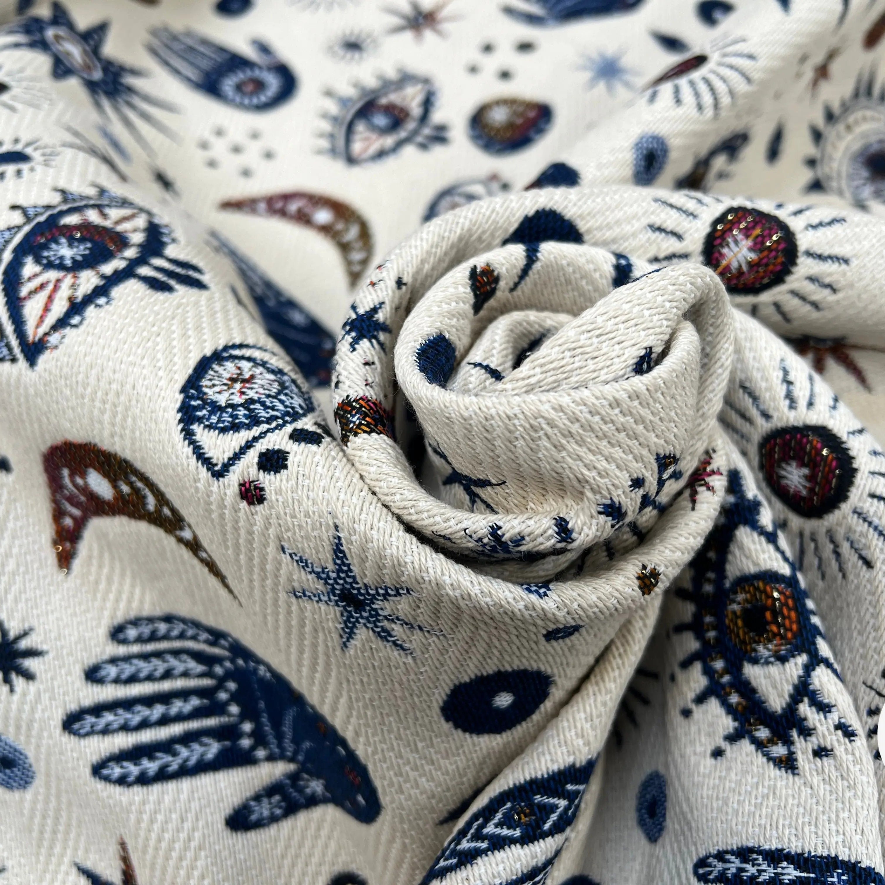 JACQUARD TISSÉ TEINT NAMASTE ALLOVER BLANC - My Little Coupon