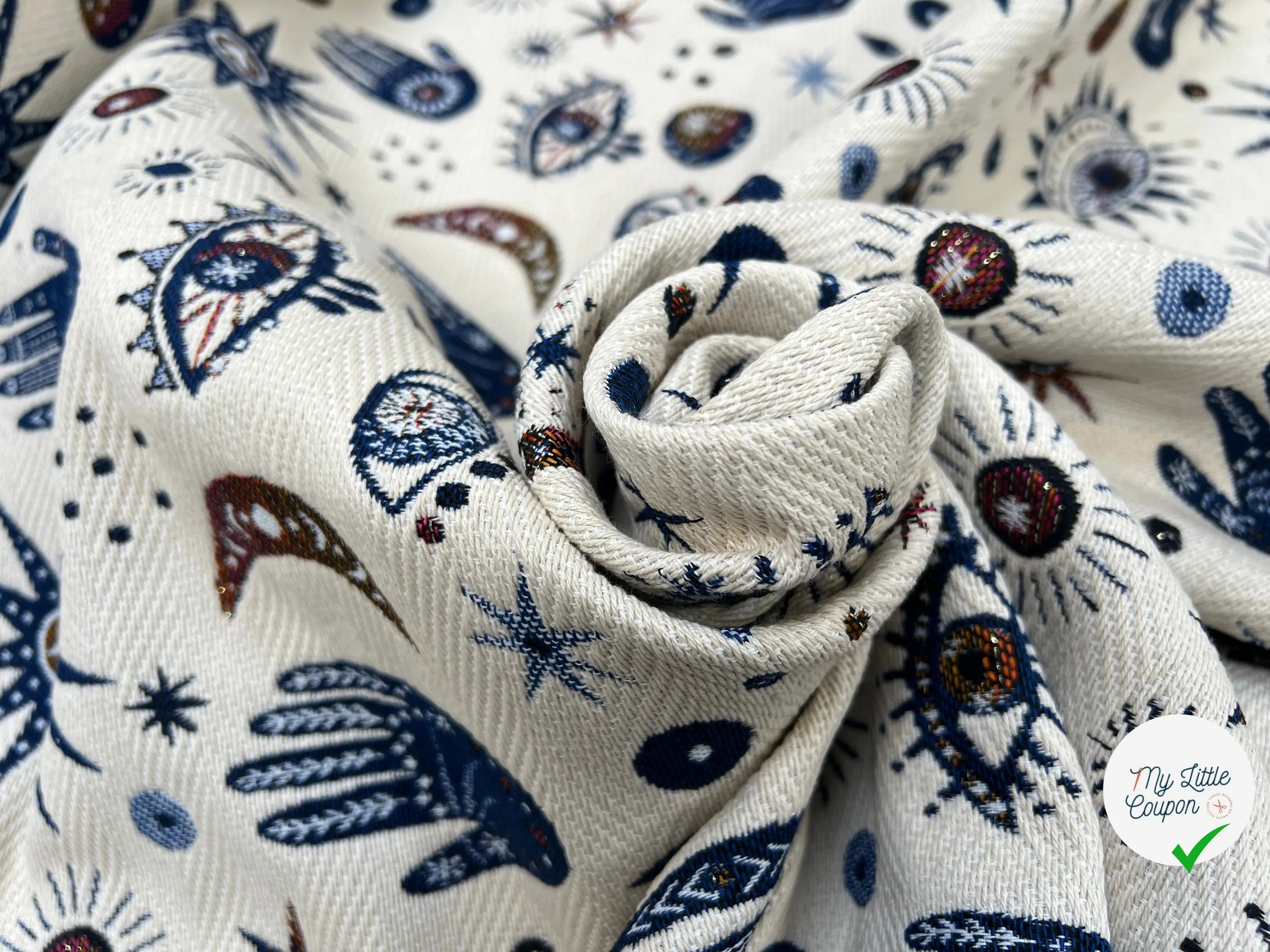 JACQUARD TISSÉ TEINT NAMASTE ALLOVER BLANC - My Little Coupon