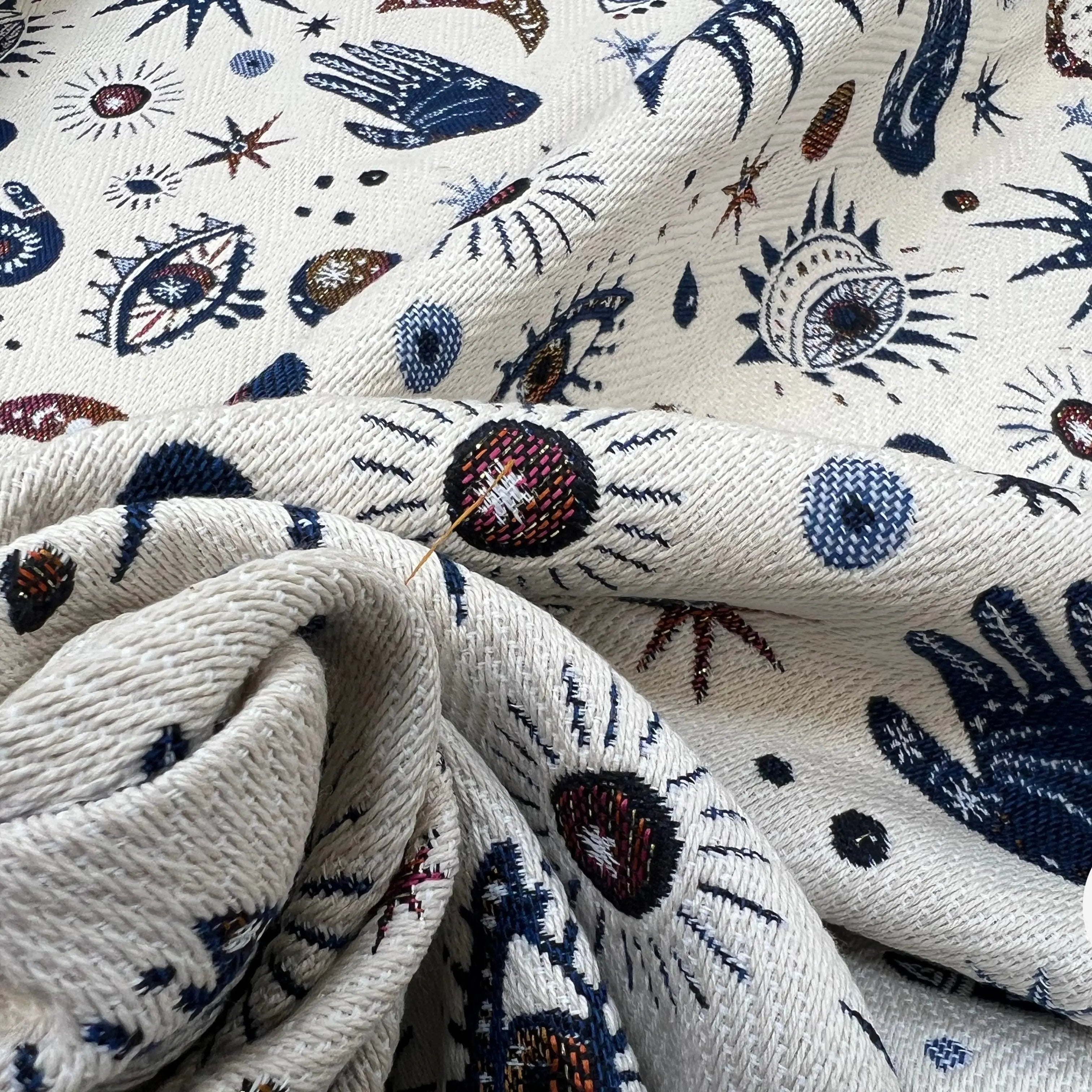 JACQUARD TISSÉ TEINT NAMASTE ALLOVER BLANC - My Little Coupon