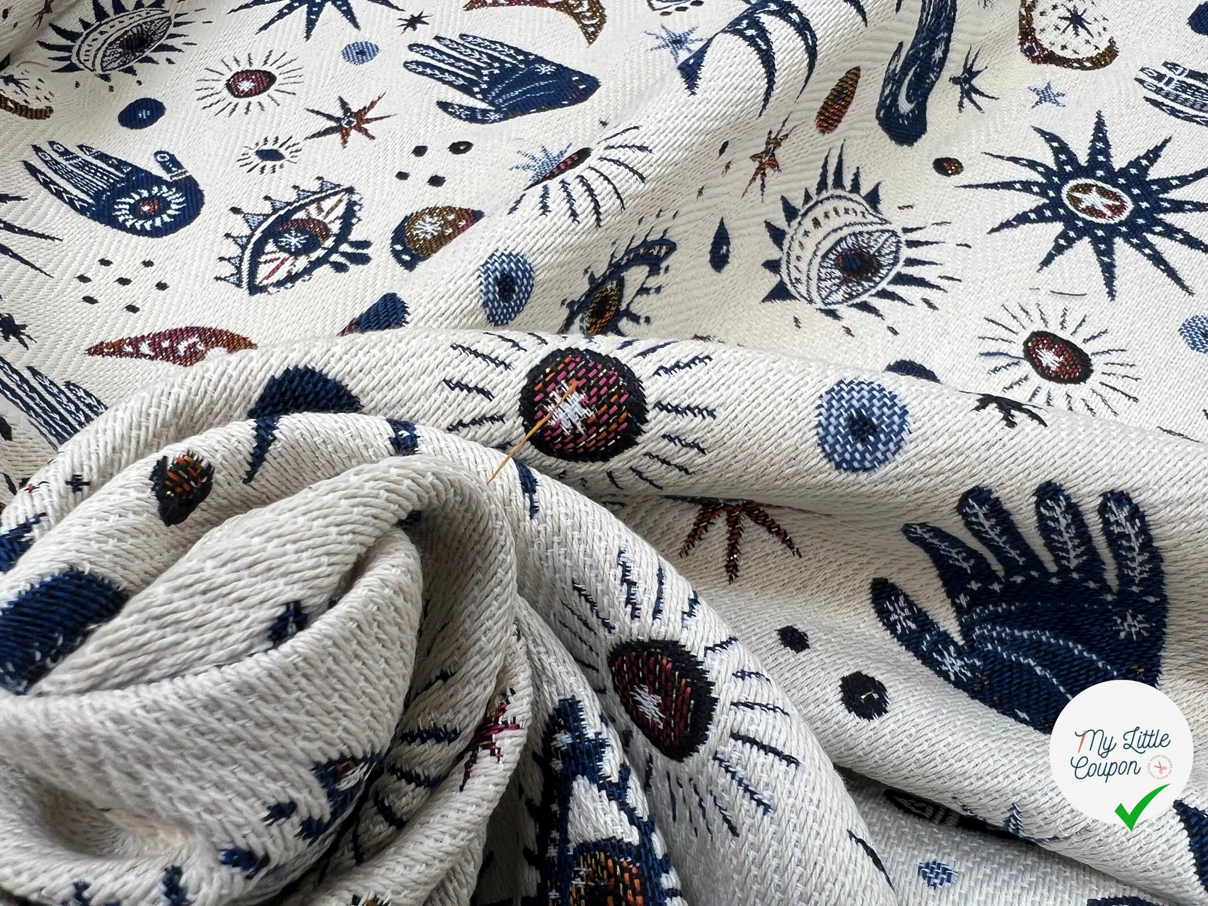 JACQUARD TISSÉ TEINT NAMASTE ALLOVER BLANC - My Little Coupon