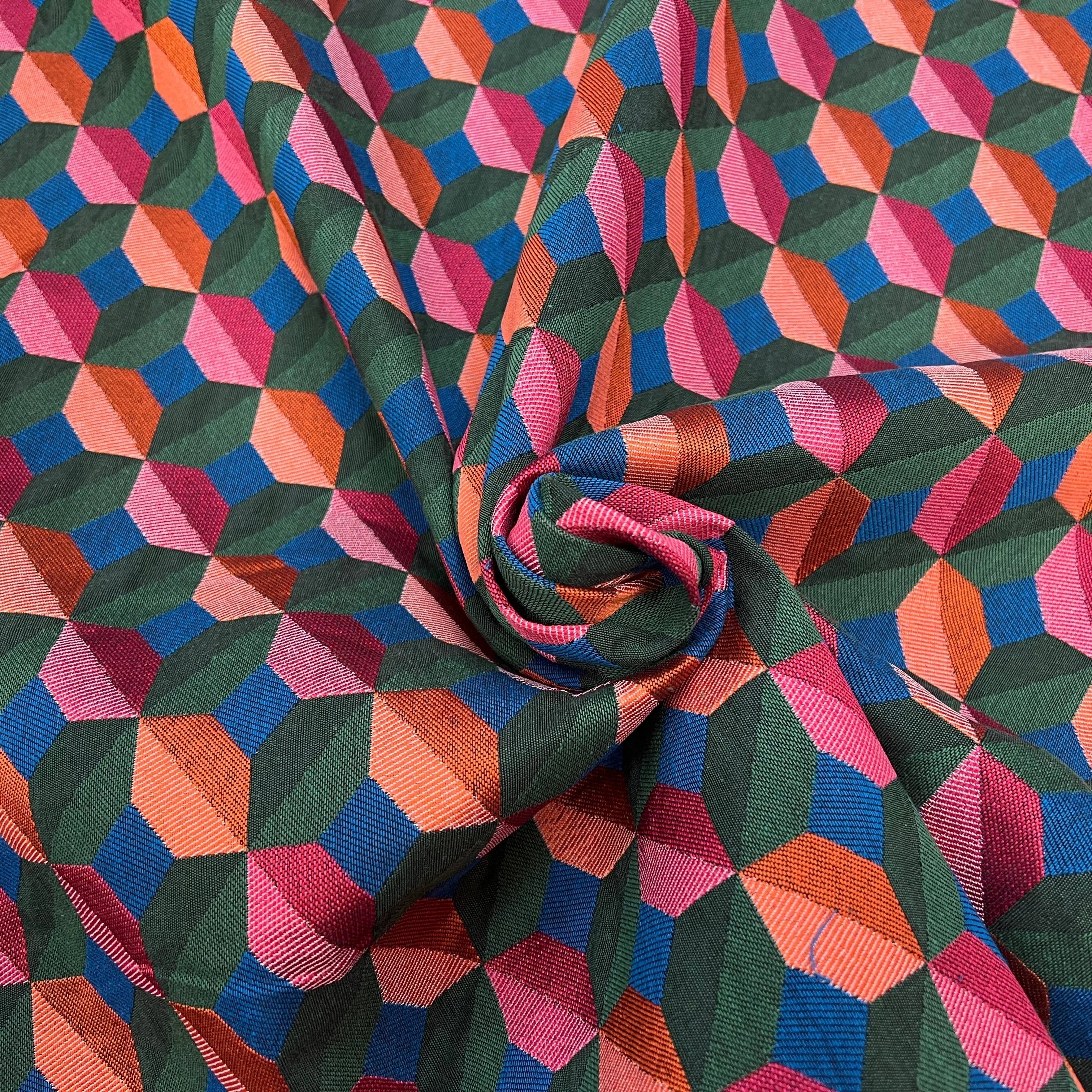 JACQUARD TISSÉ TEINT PAOLA ALLOVER VERT FUCHSIA - My Little Coupon