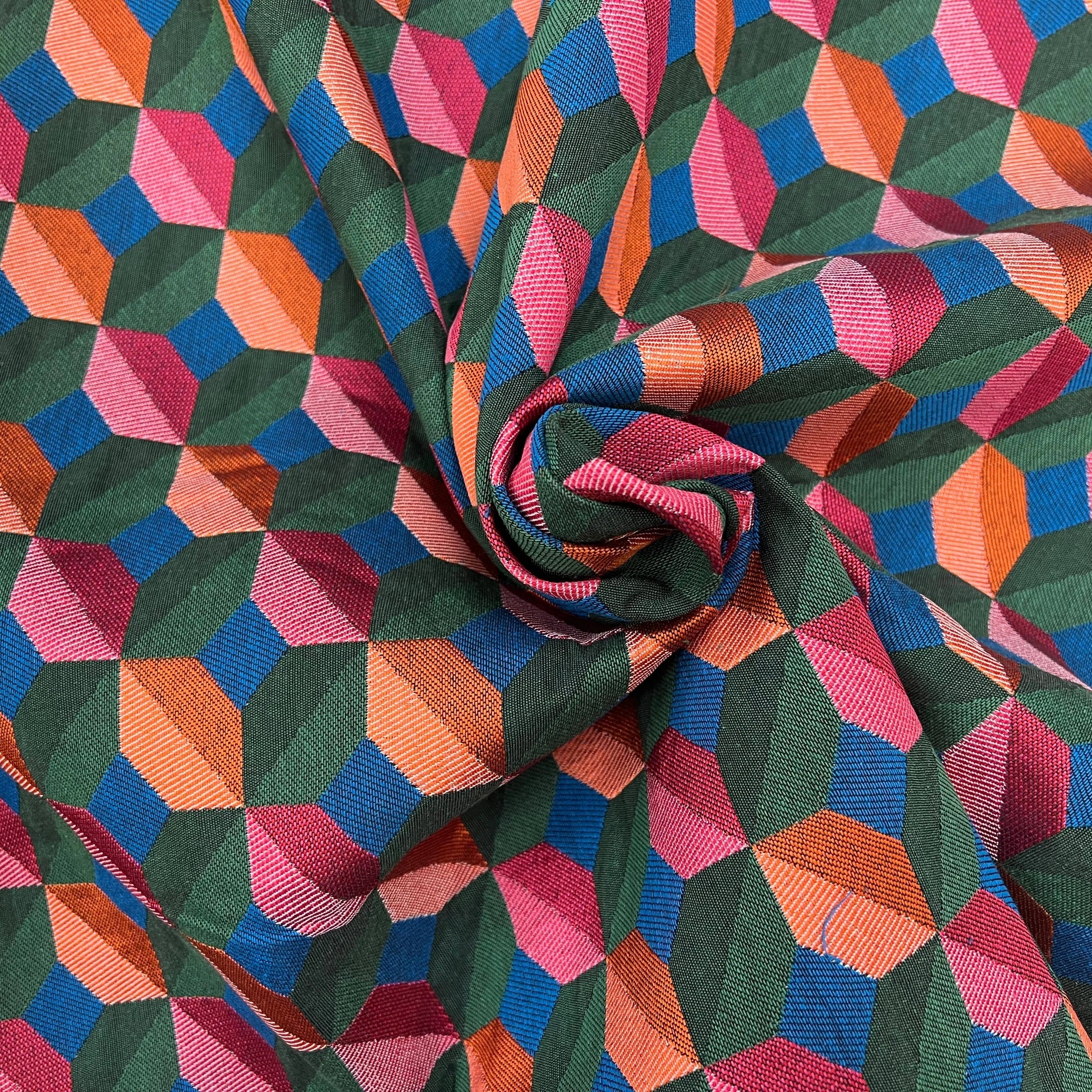 JACQUARD TISSÉ TEINT PAOLA ALLOVER VERT FUCHSIA - My Little Coupon