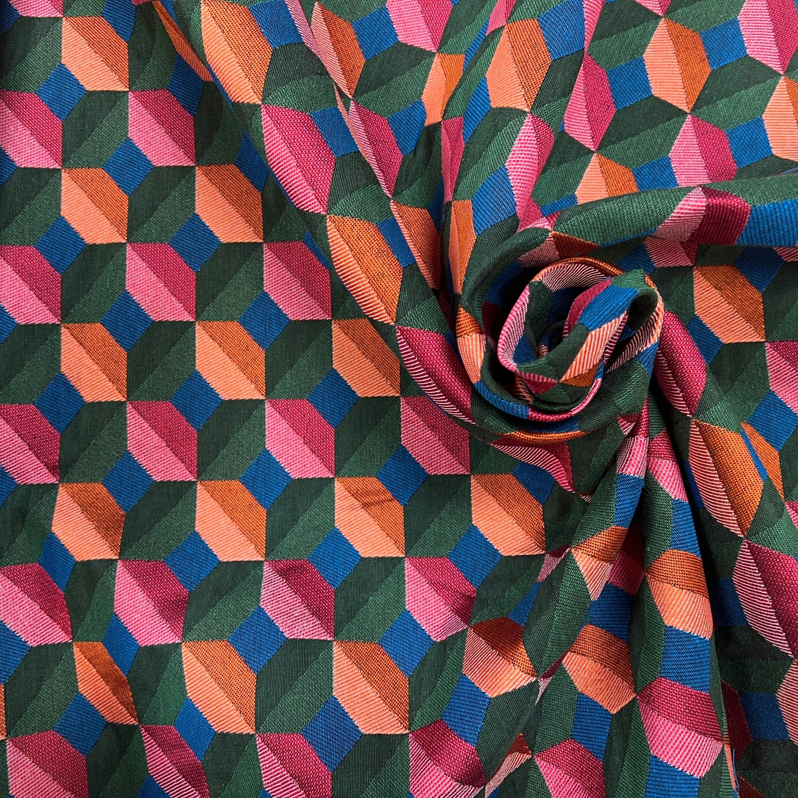 JACQUARD TISSÉ TEINT PAOLA ALLOVER VERT FUCHSIA - My Little Coupon