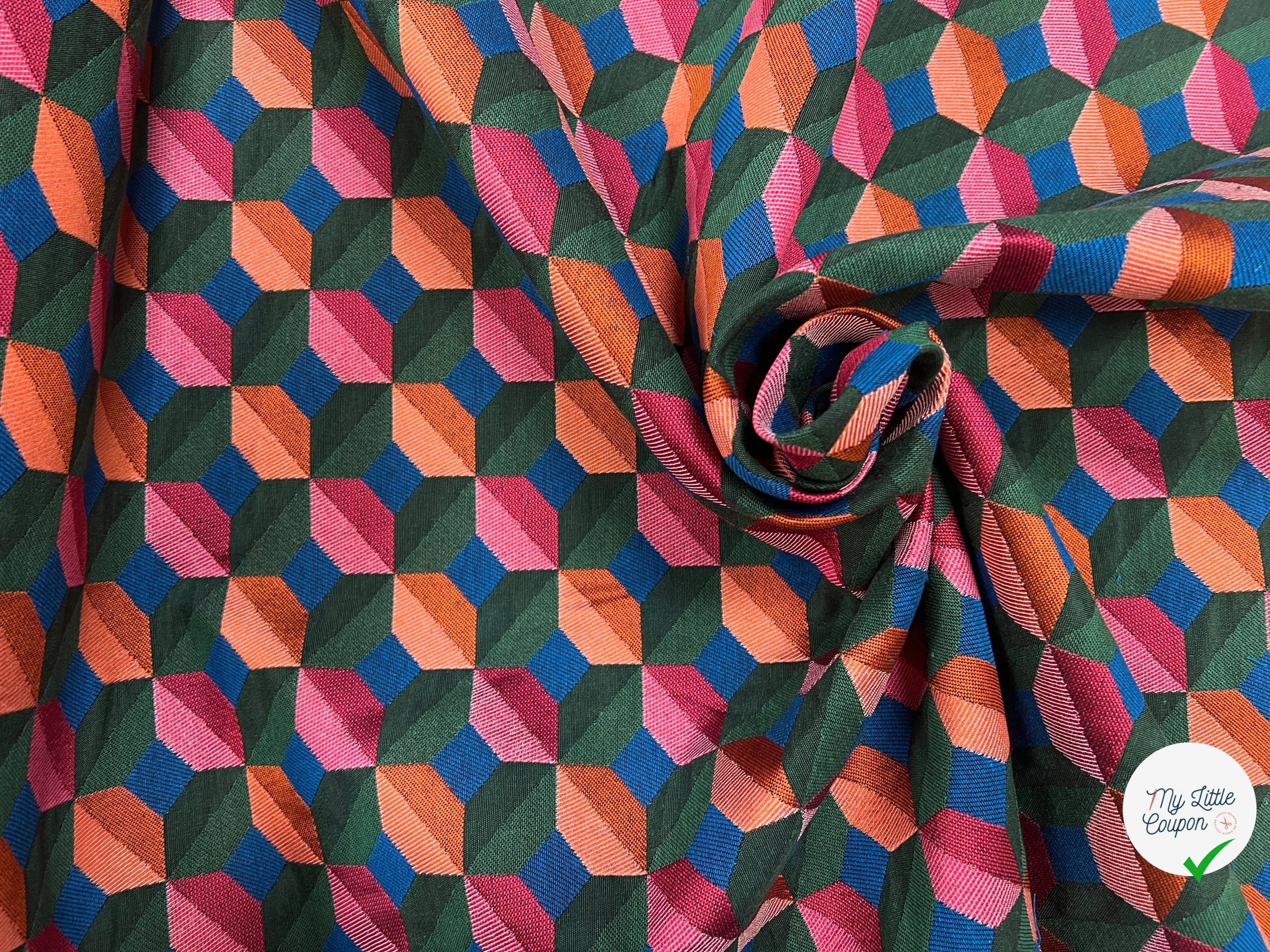 JACQUARD TISSÉ TEINT PAOLA ALLOVER VERT FUCHSIA - My Little Coupon