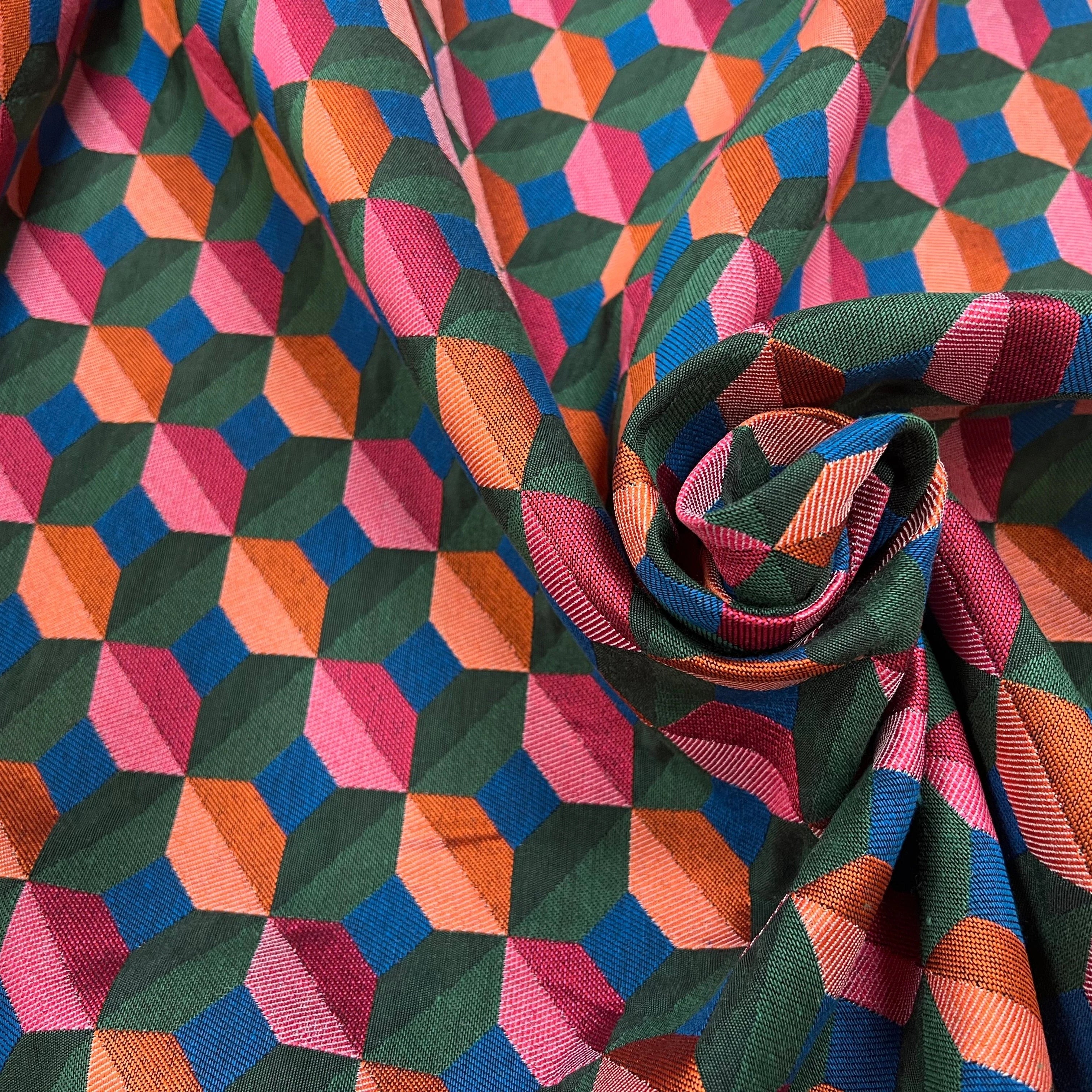 JACQUARD TISSÉ TEINT PAOLA ALLOVER VERT FUCHSIA - My Little Coupon