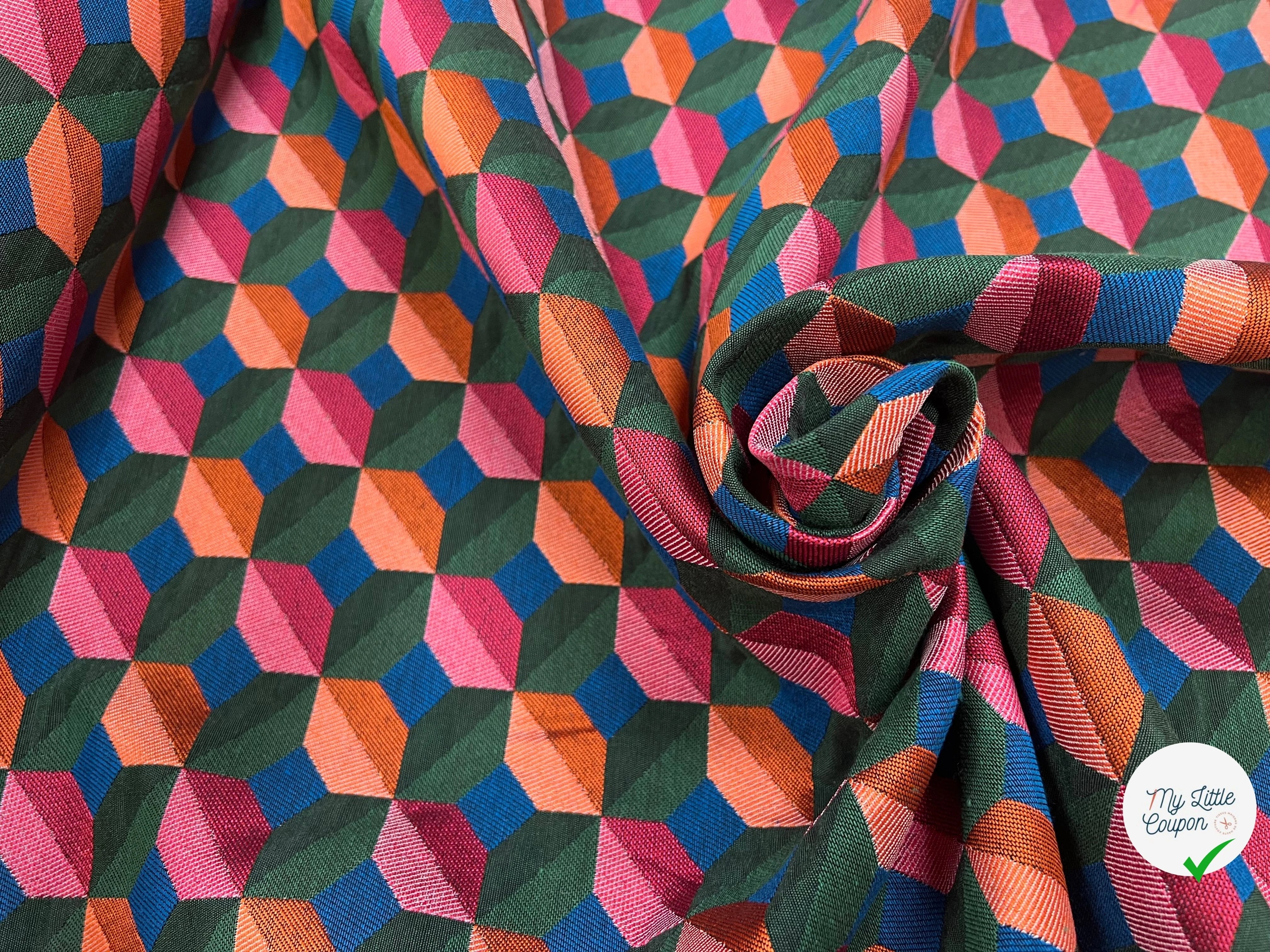 JACQUARD TISSÉ TEINT PAOLA ALLOVER VERT FUCHSIA - My Little Coupon