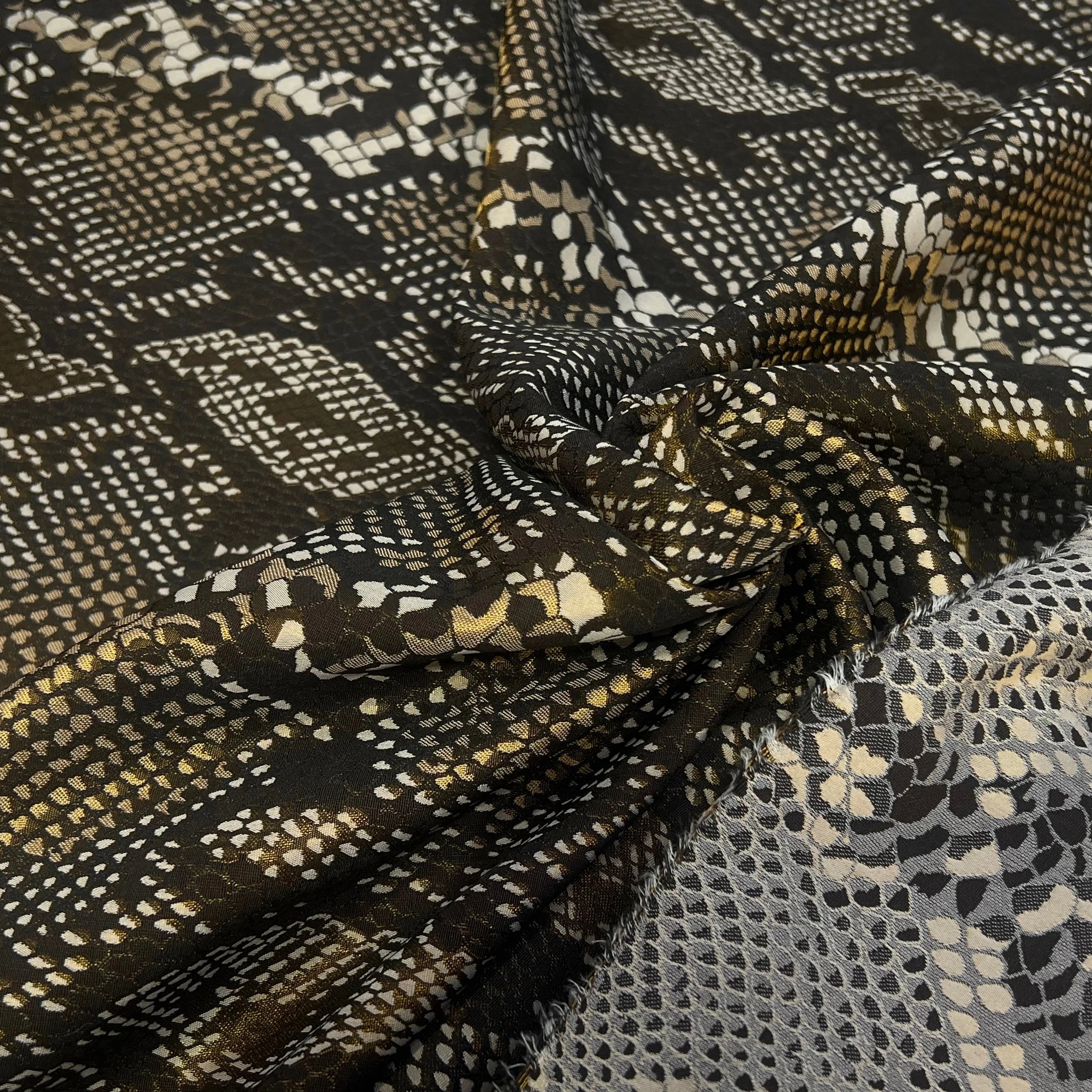 JACUQARD SERPENT DORÉE CUIVRE 19% COTON - My Little Coupon