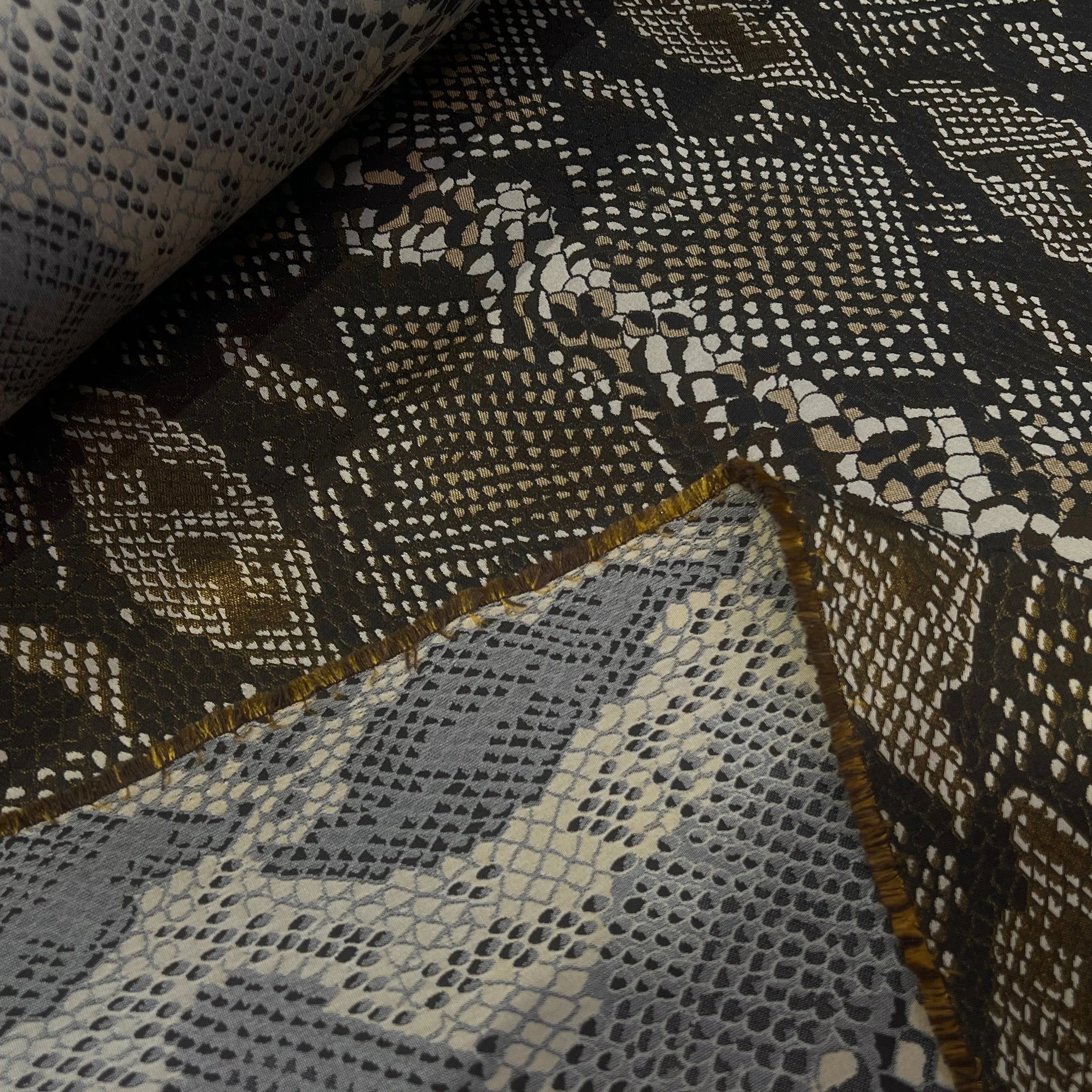 JACUQARD SERPENT DORÉE CUIVRE 19% COTON - My Little Coupon