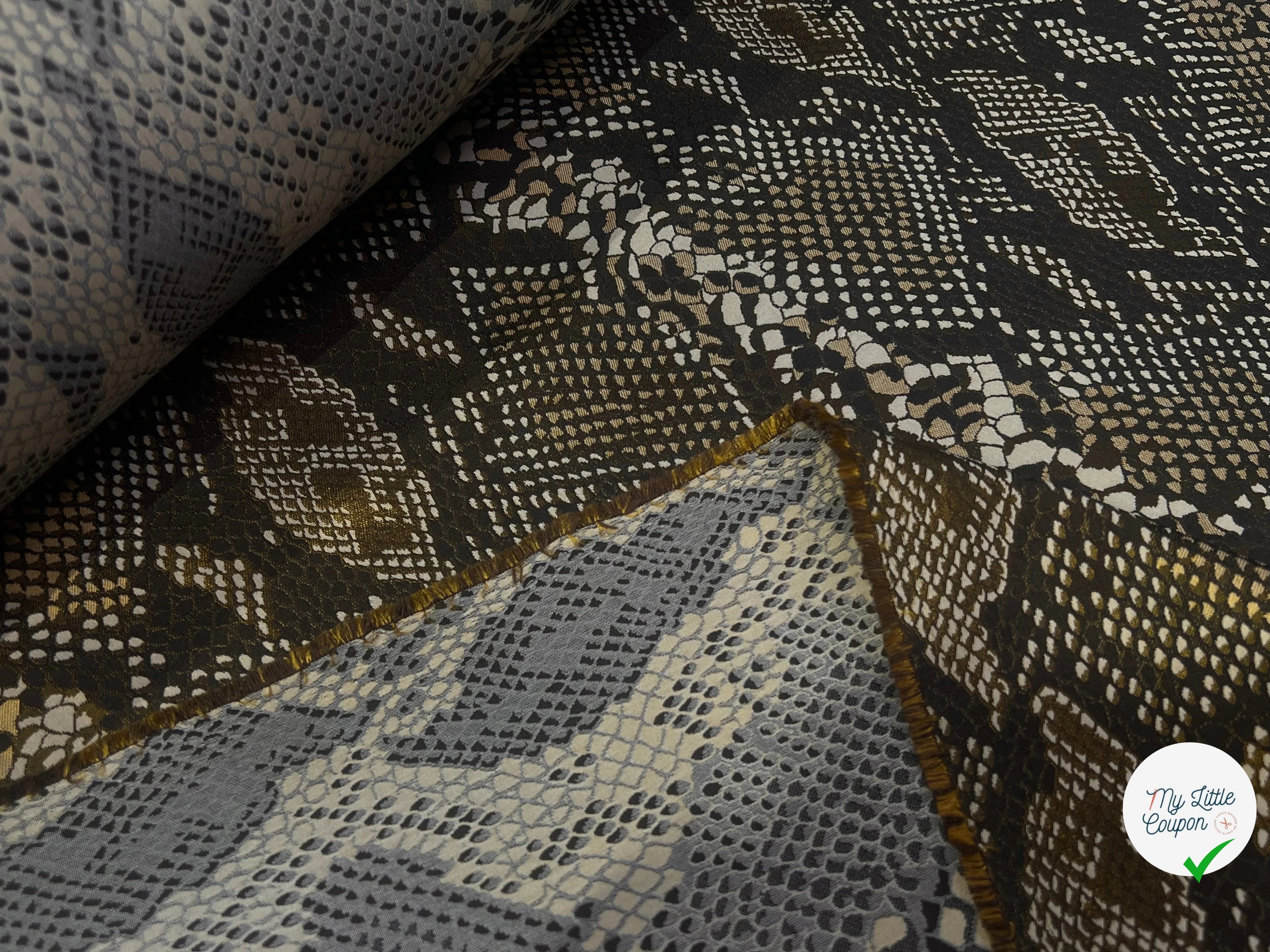 JACUQARD SERPENT DORÉE CUIVRE 19% COTON - My Little Coupon