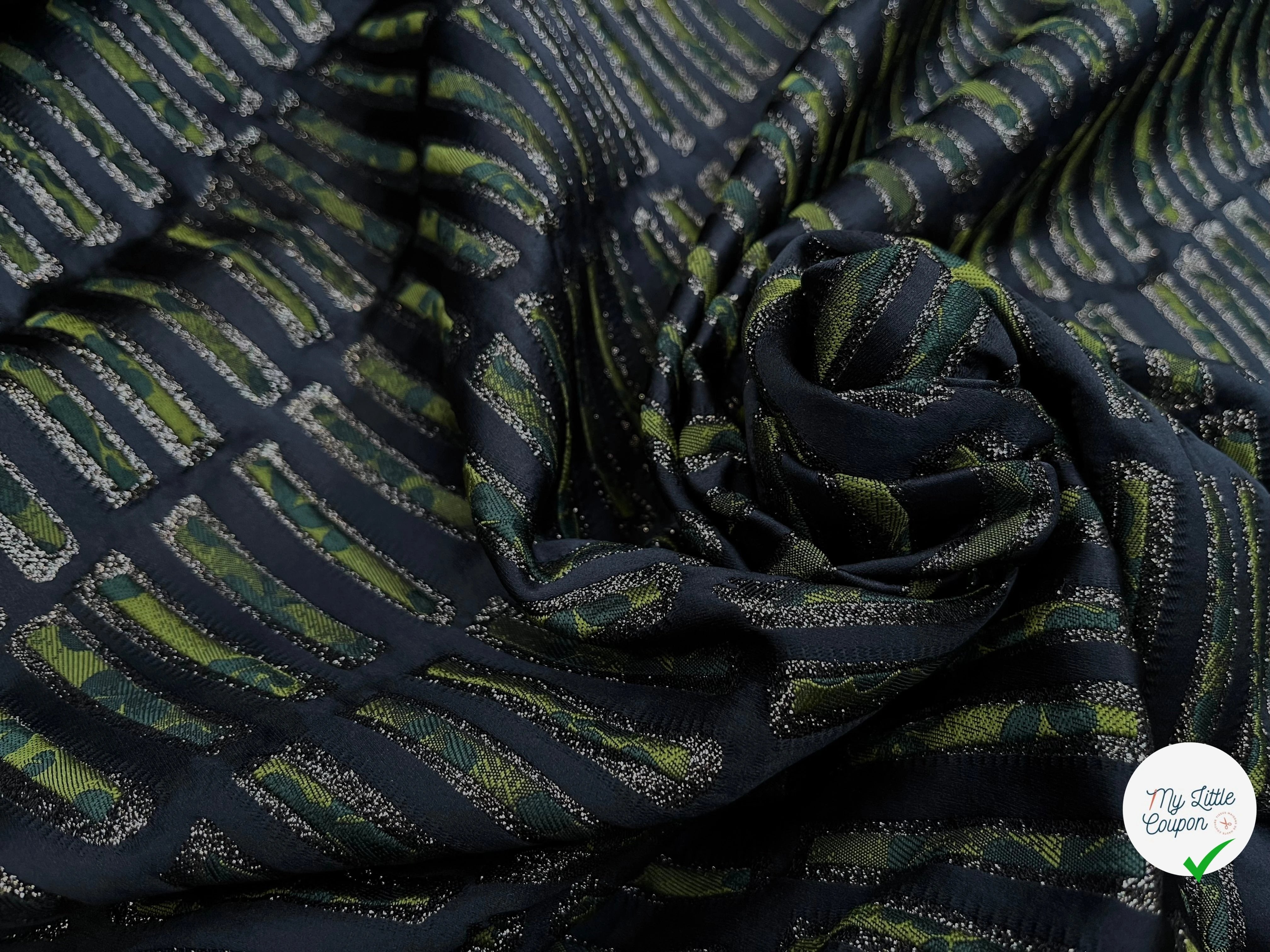 JAQUARD ULTRA CHIC GEOMETRIE VERT - My Little Coupon