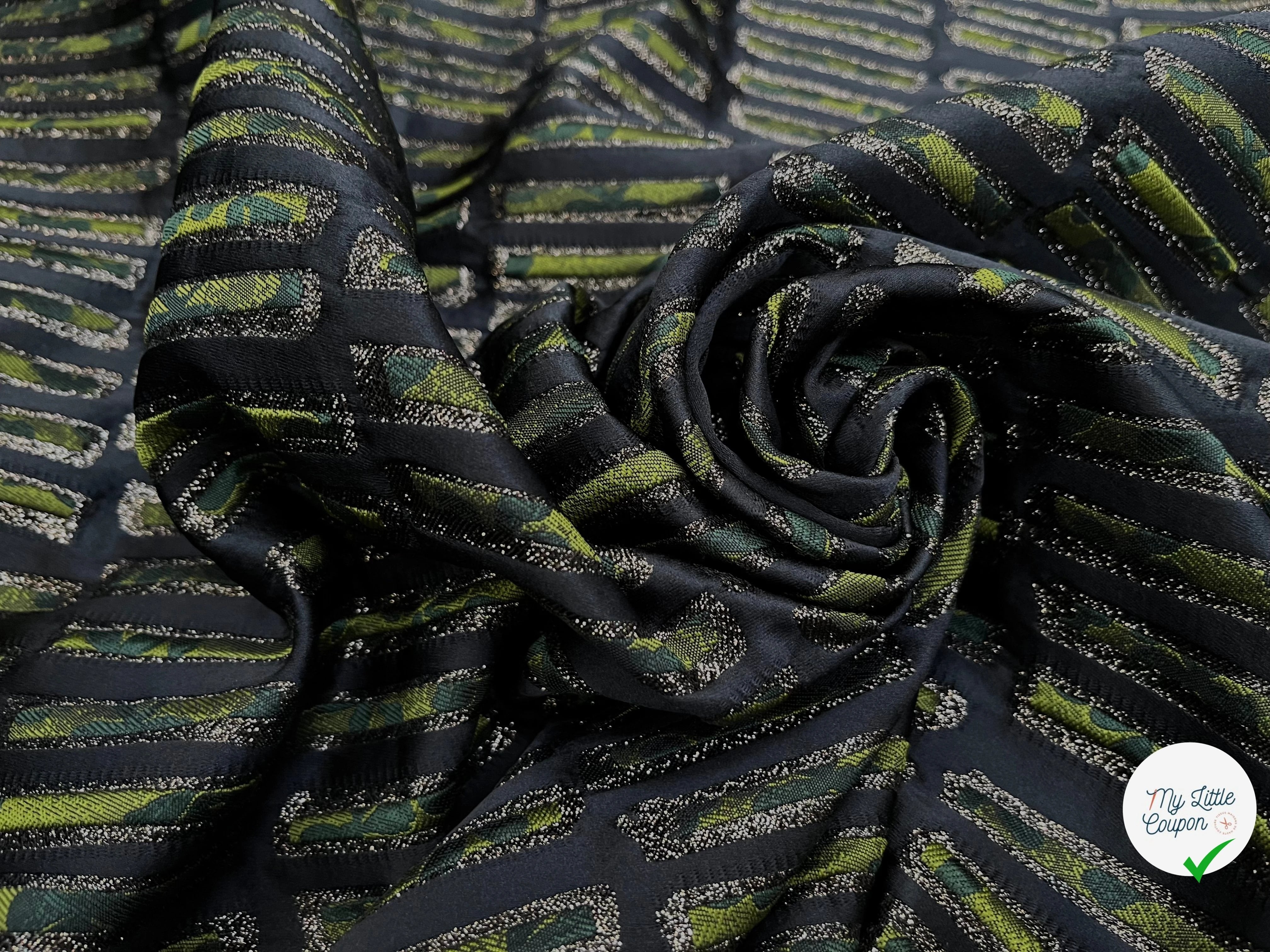 JAQUARD ULTRA CHIC GEOMETRIE VERT - My Little Coupon