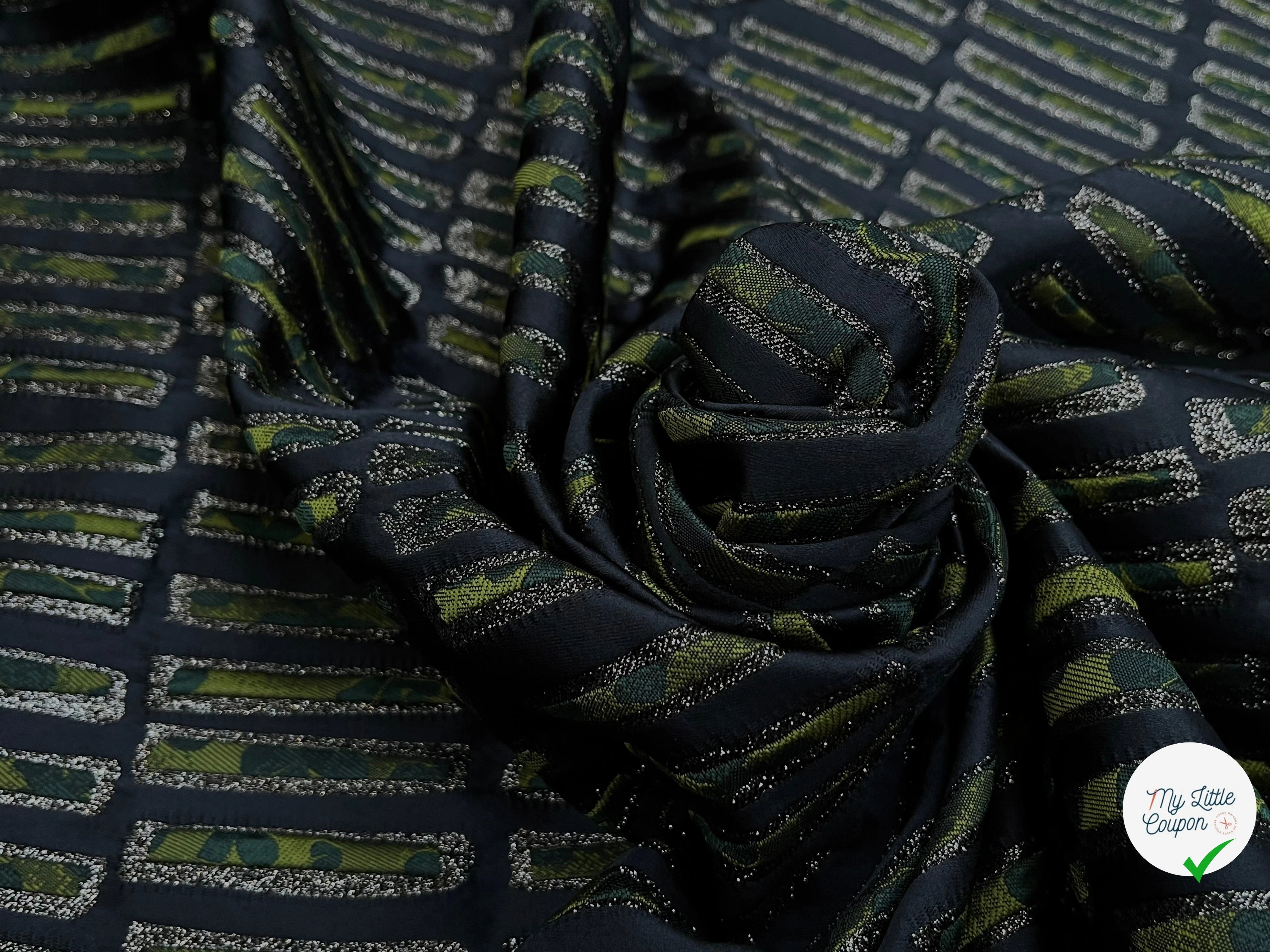 JAQUARD ULTRA CHIC GEOMETRIE VERT - My Little Coupon