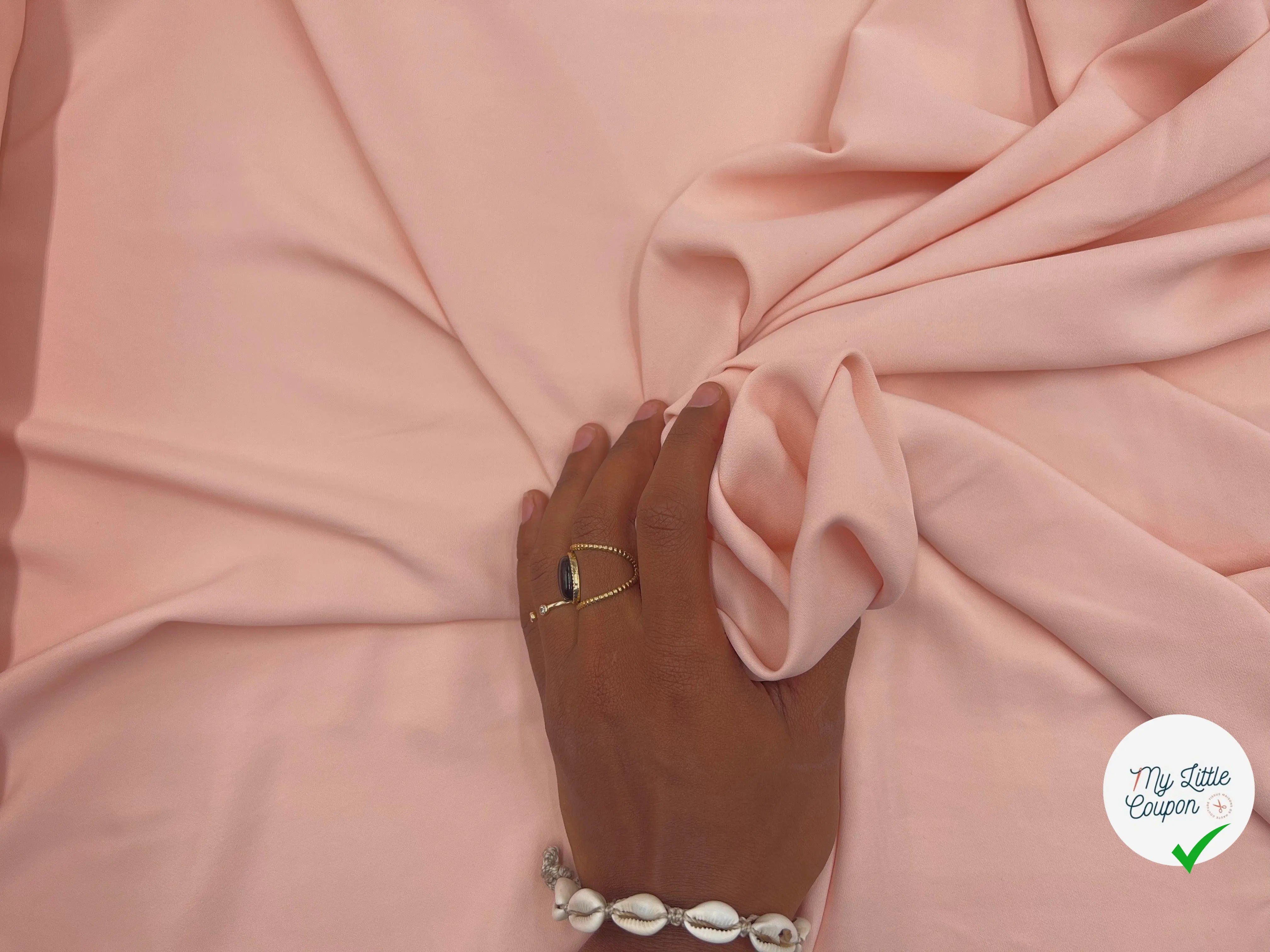 JAVANAISE 100% VISCOSE SAUMON - My Little Coupon - tissu - coudre