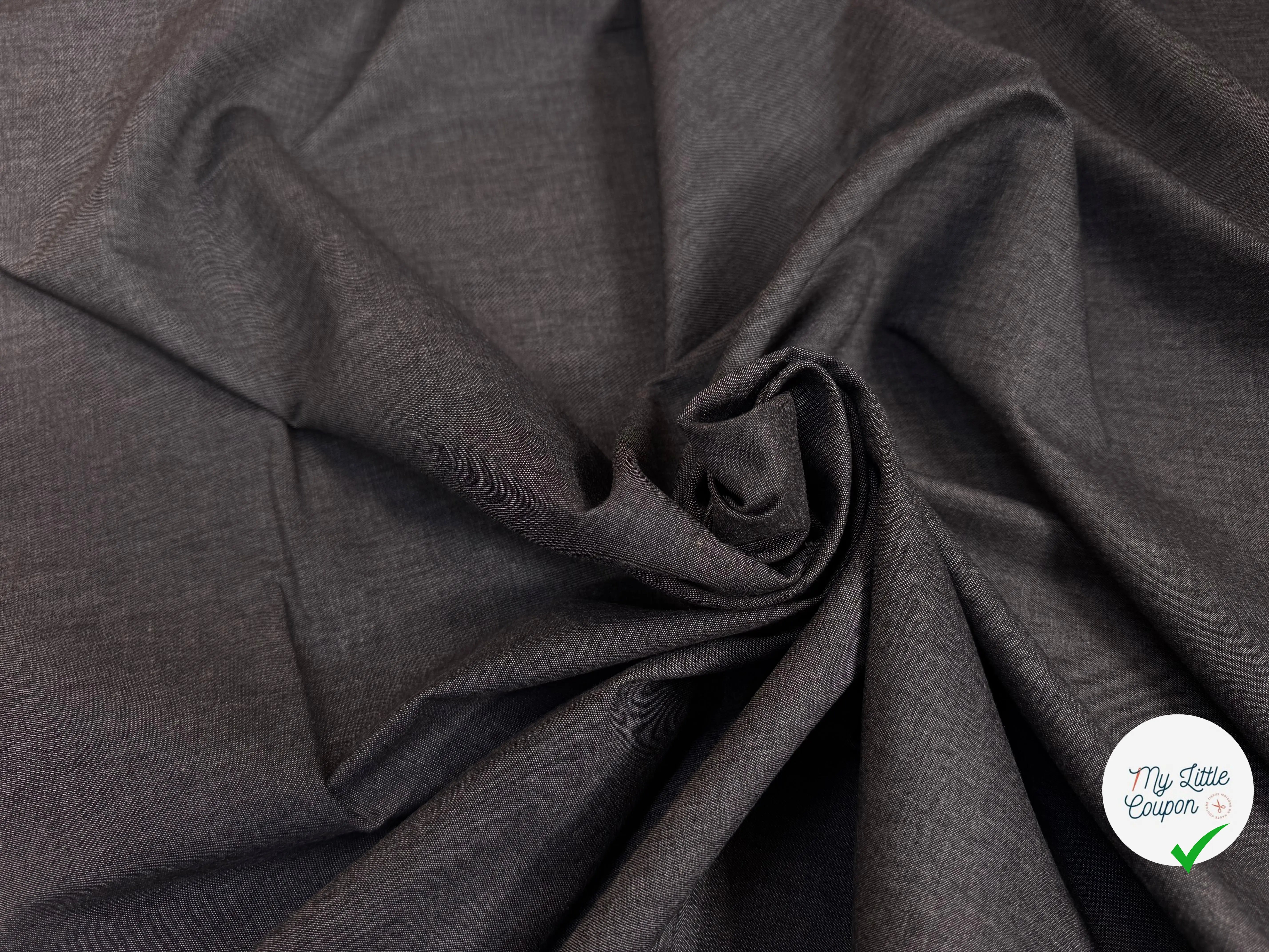 JEAN CHAMBRAY LAVÉ UNI 4806/69 GRIS NOIR ANTRHACITE - My Little Coupon