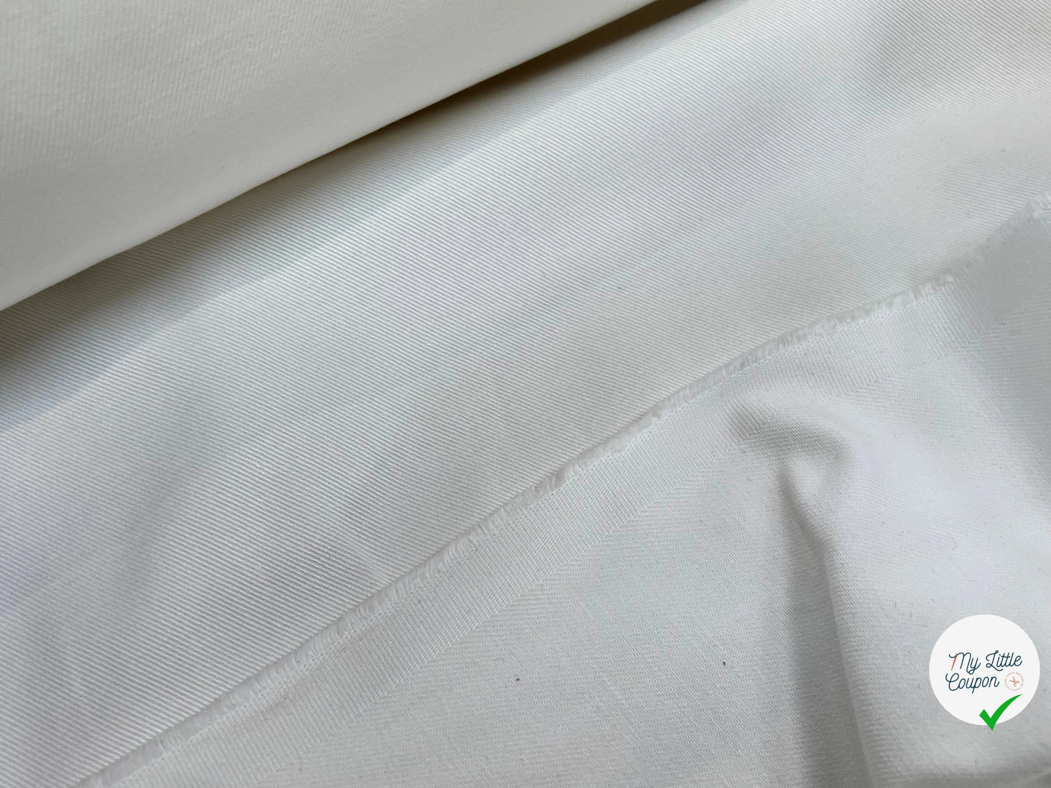 JEAN DENIM PRESTIGE PEIGNÉ SANMERO BLANC 99% COTON LÉGÈREMENT DOUX - My Little Coupon