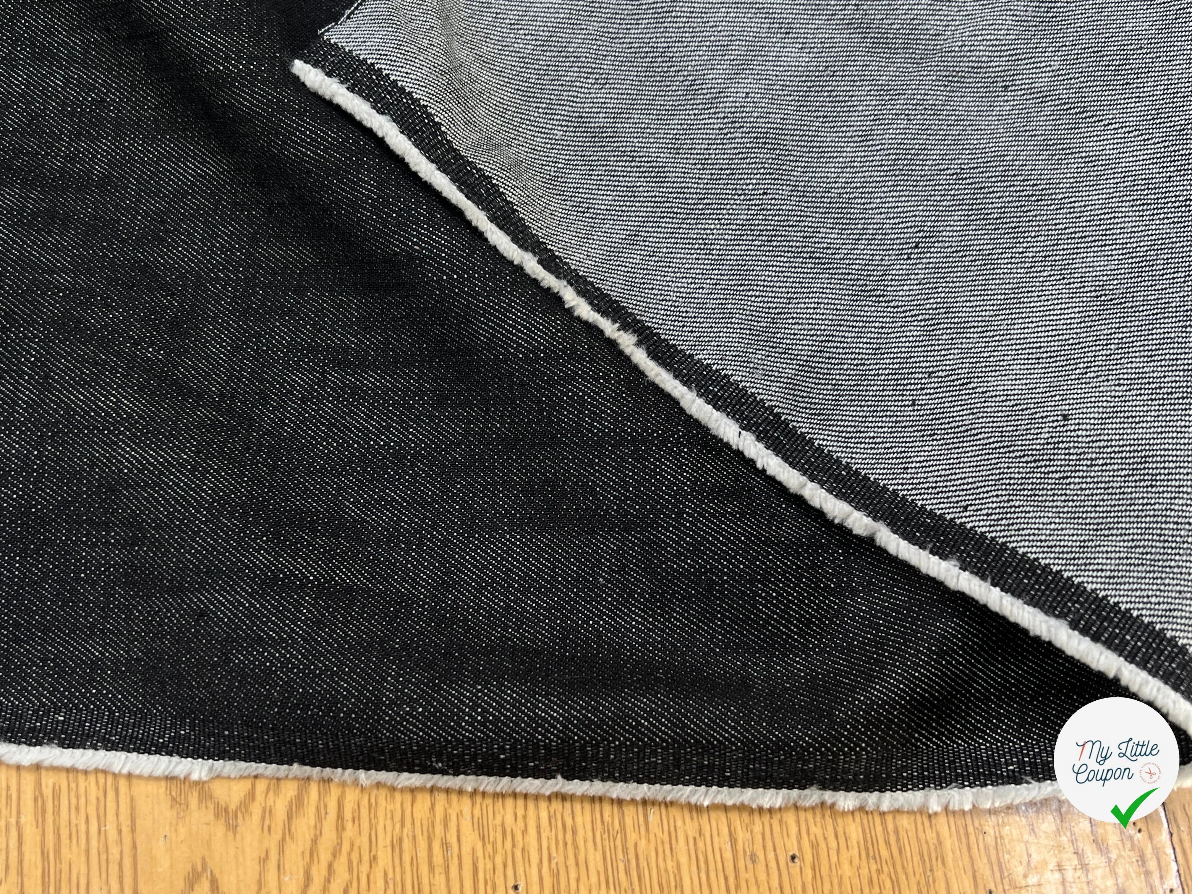 JEAN DENIM PRESTIGE SANMERO NOIR ANTHACITE 99% COTON - My Little Coupon