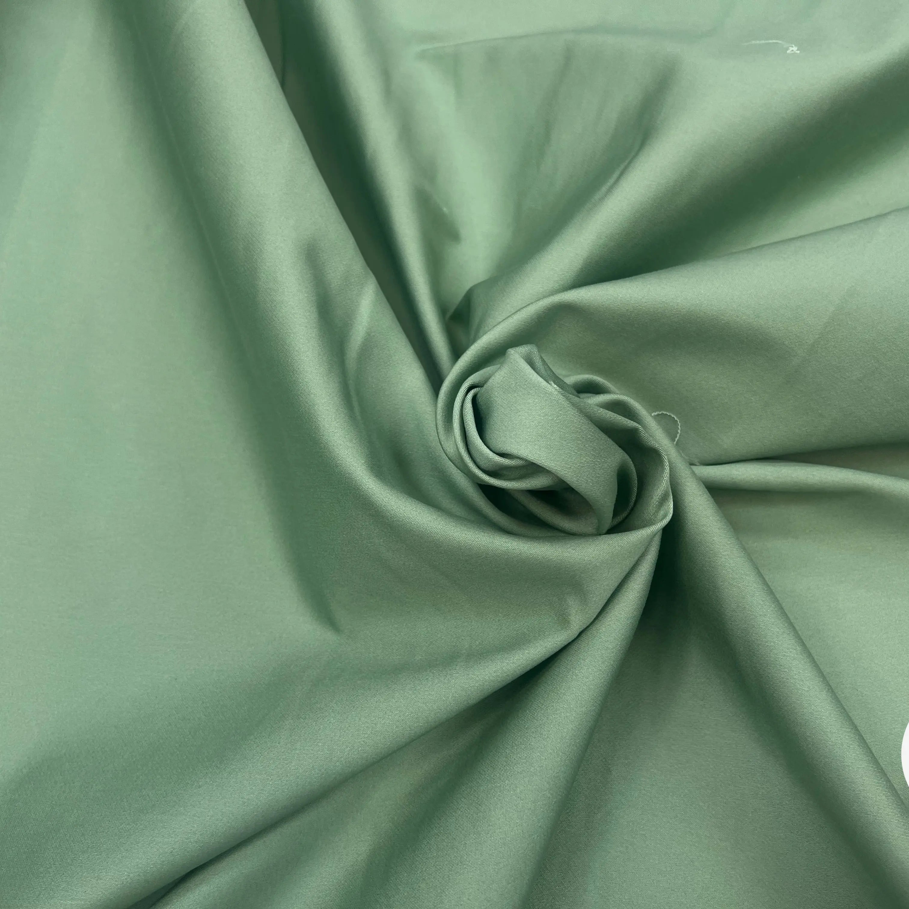 JEAN STRETCH VIEUX VERT UNI AMANDE LÉGÈREMENT SATINÉ - My Little Coupon