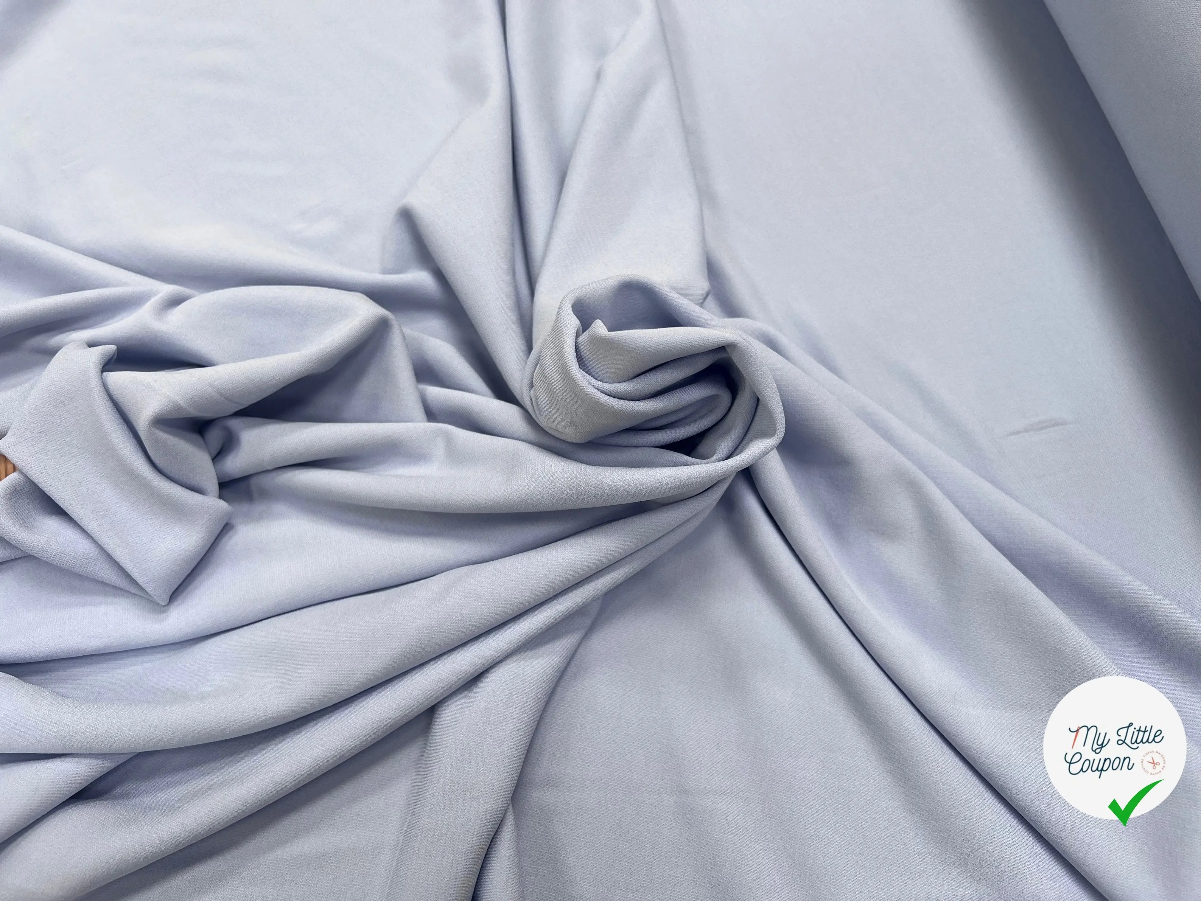JEREY CREPÉ VISCOSE FROIDE 8% ELASTHANNE BLEU CIEL - My Little Coupon