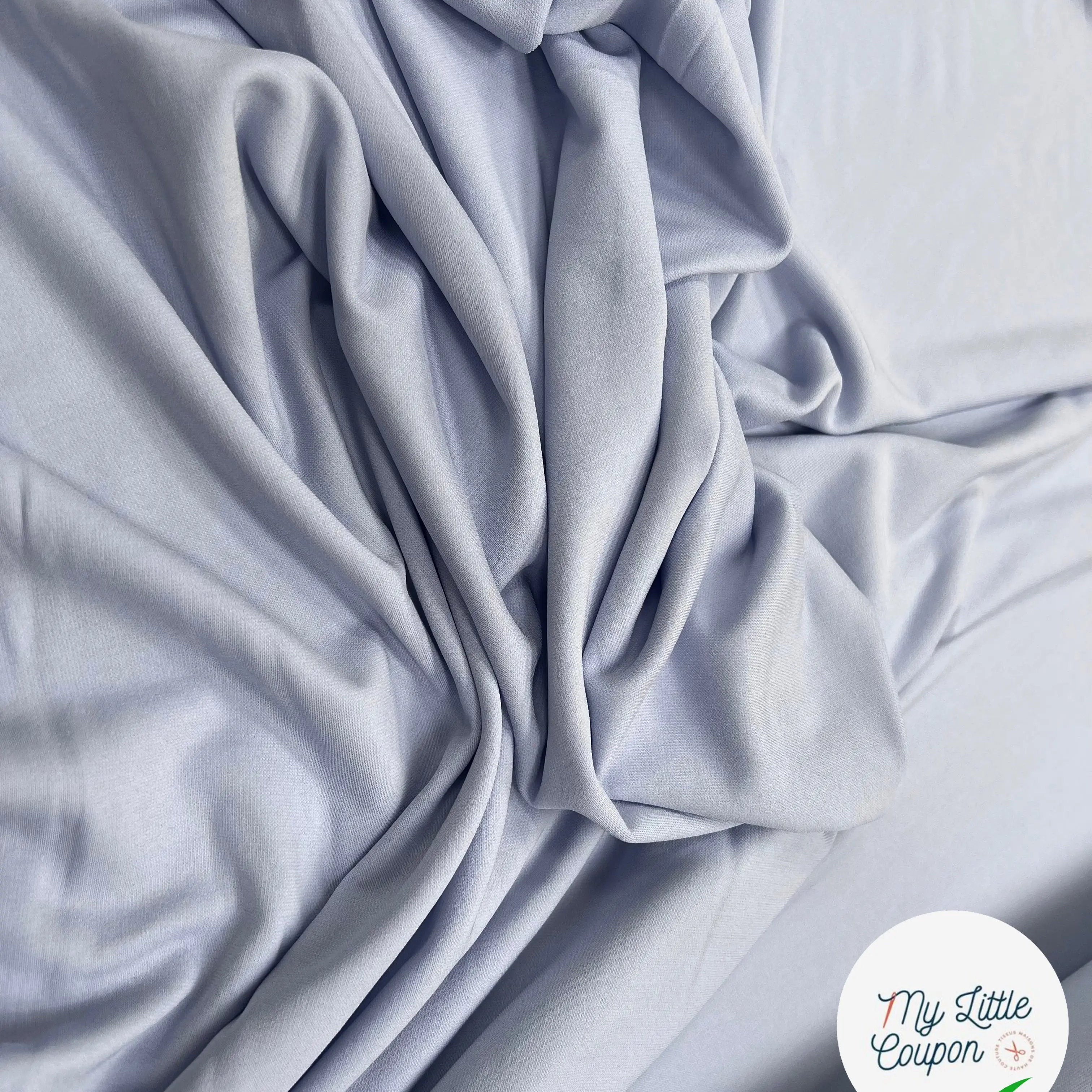 JEREY CREPÉ VISCOSE FROIDE 8% ELASTHANNE BLEU CIEL - My Little Coupon