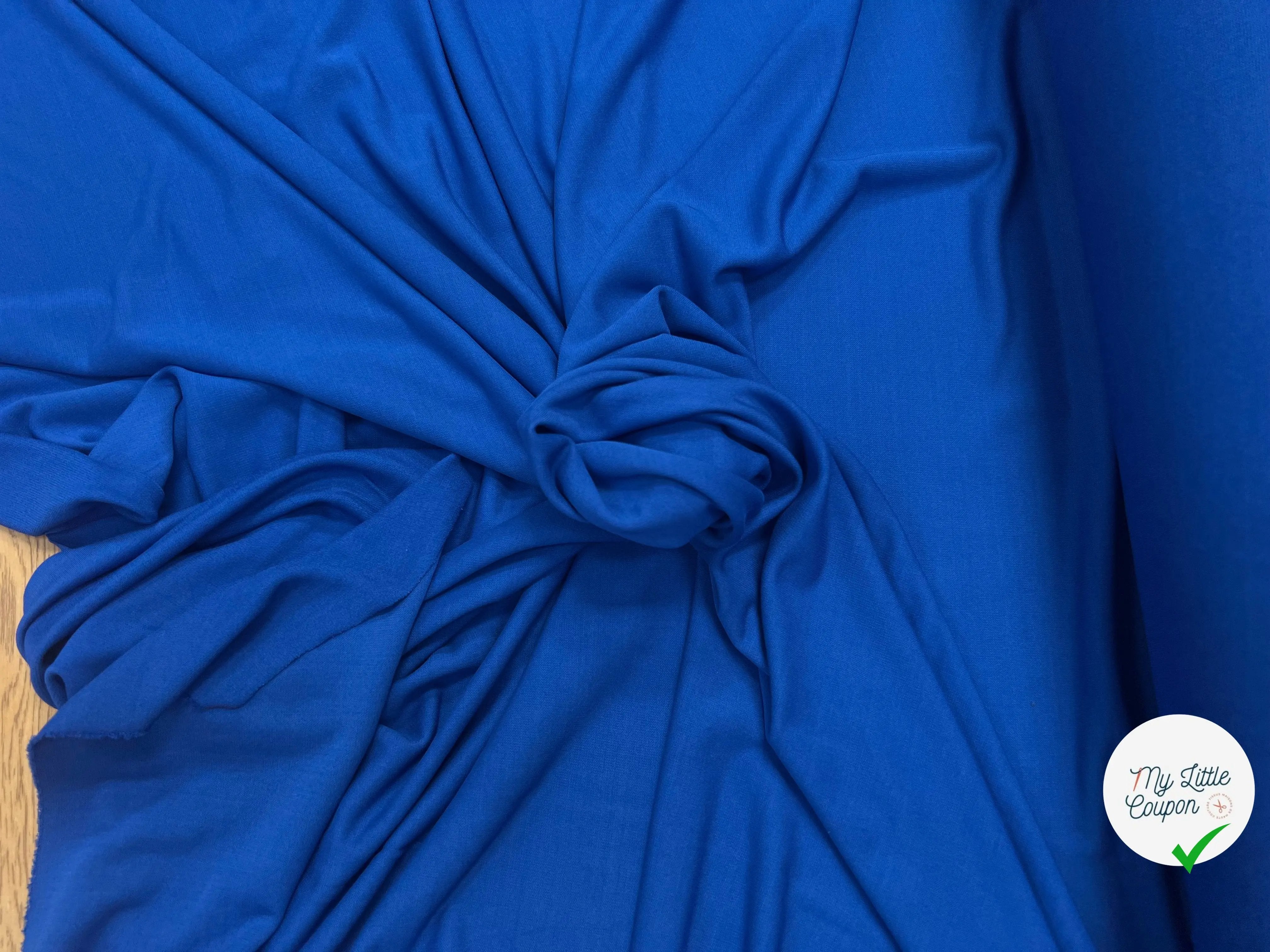 JEREY CREPÉ VISCOSE FROIDE 8% ELASTHANNE BLEU FRANCE - My Little Coupon