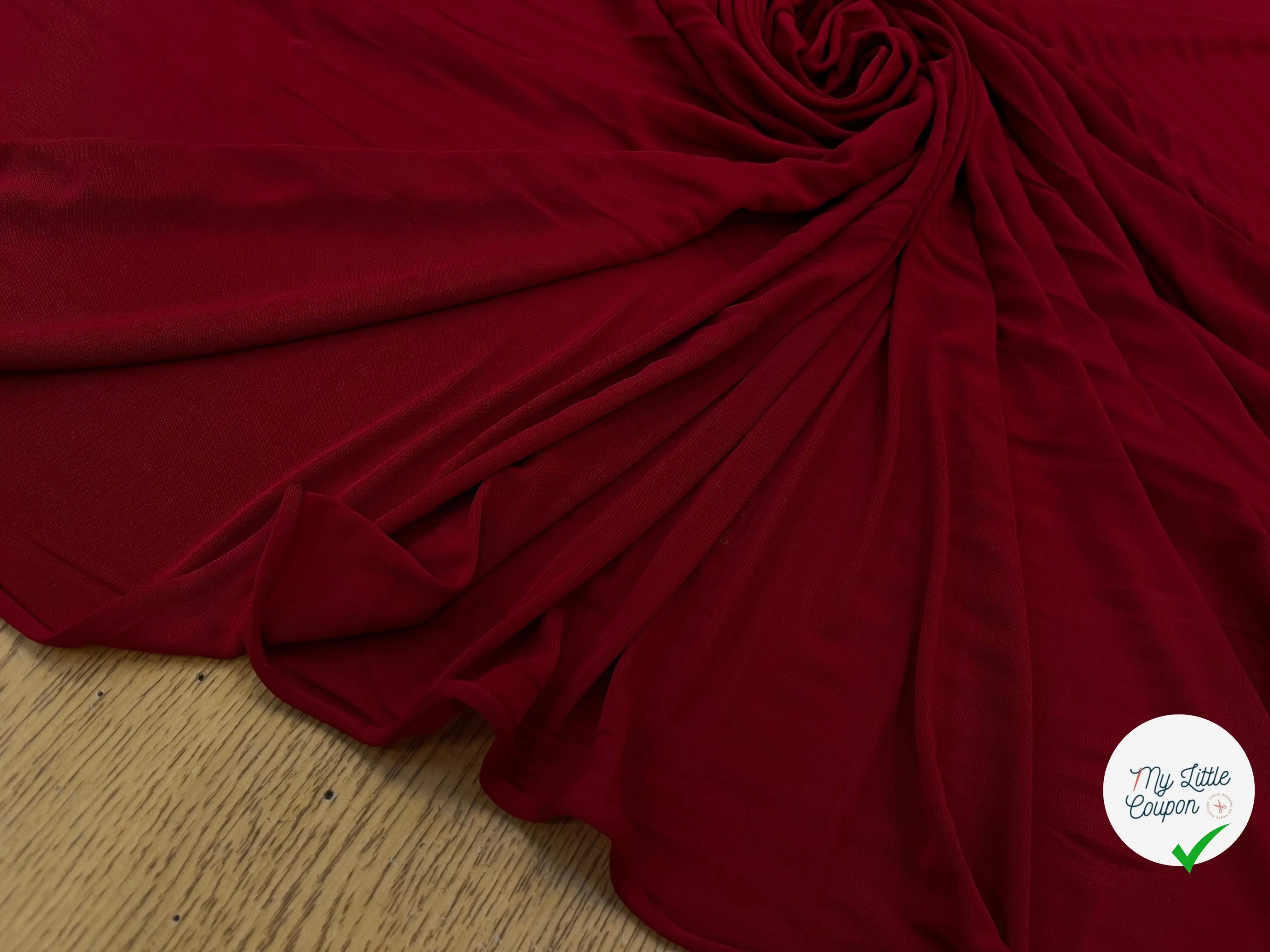 JERSEY ASPECT CRÊPE VISCOSE FROIDE 8% EA ROUGE RUBY - My Little Coupon
