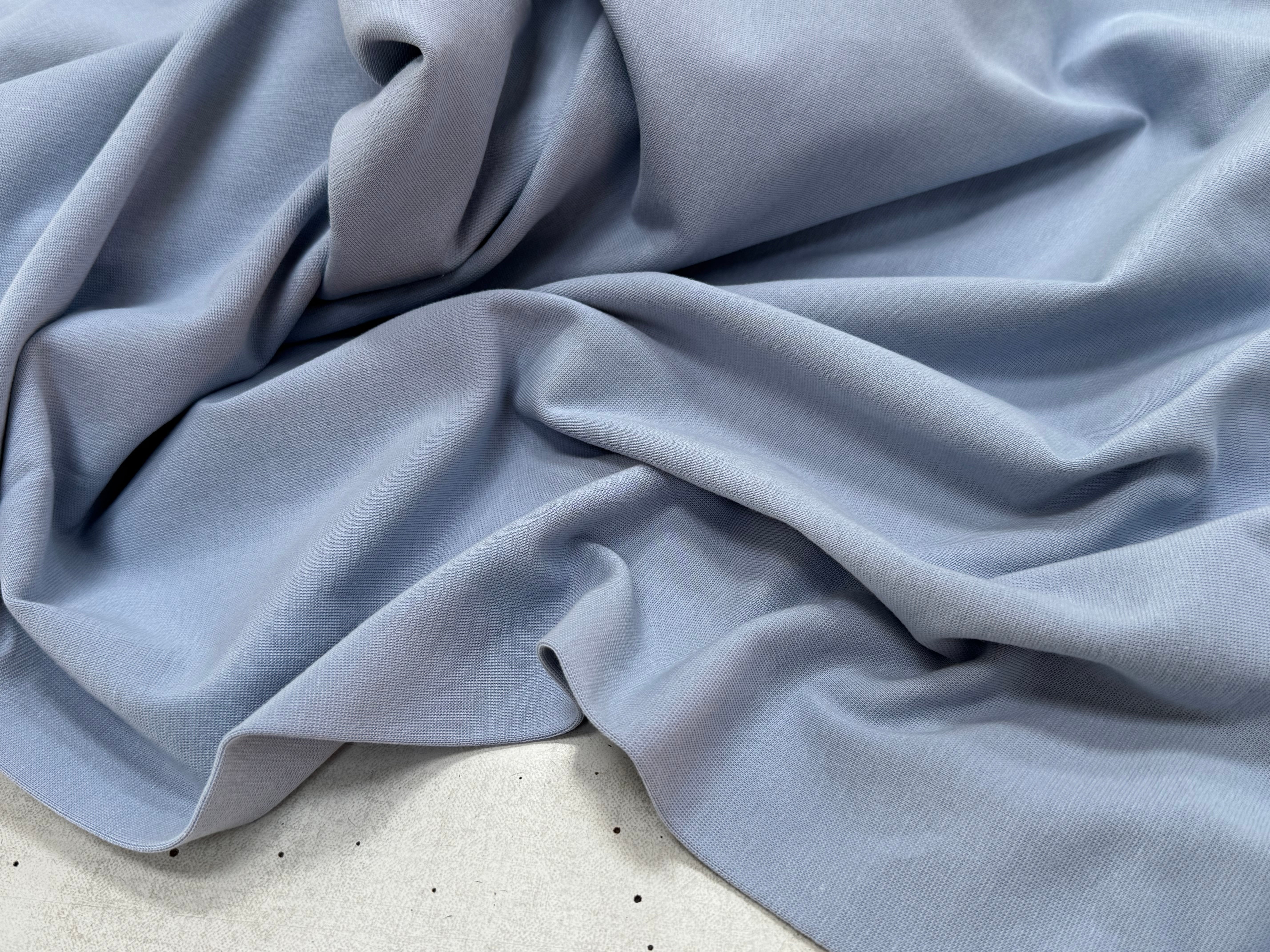 JERSEY COTON 2% ÉLASTHANNE TUBULAIRE 70CM CÔTE 1X1 BLUE BLIZZARD - My Little Coupon