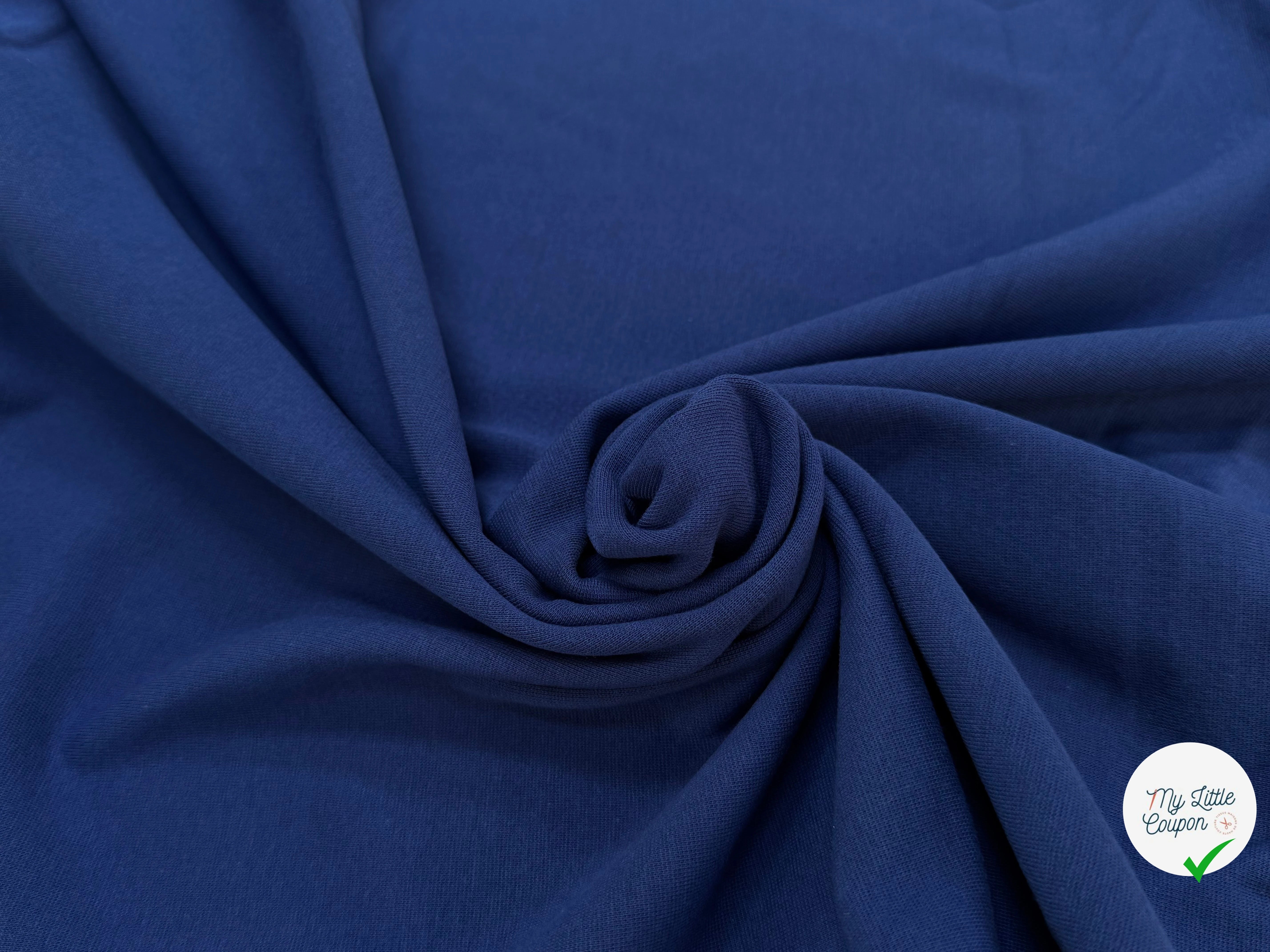 JERSEY COTON 2% ÉLASTHANNE TUBULAIRE 70CM CÔTE 1X1 BLUE DEPTHS - My Little Coupon