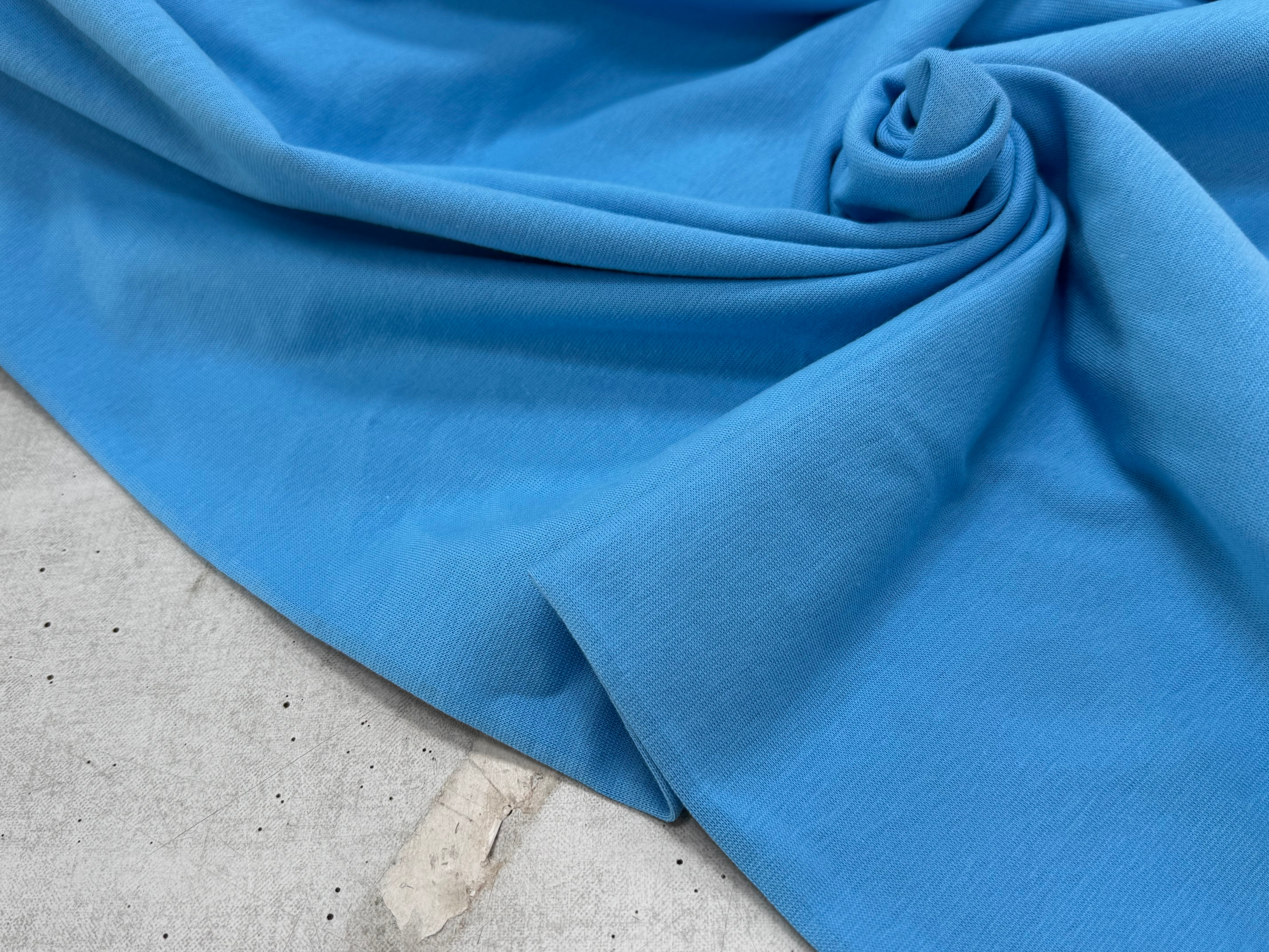JERSEY COTON 2% ÉLASTHANNE TUBULAIRE 70CM CÔTE 1X1 BONNIE BLUE - My Little Coupon