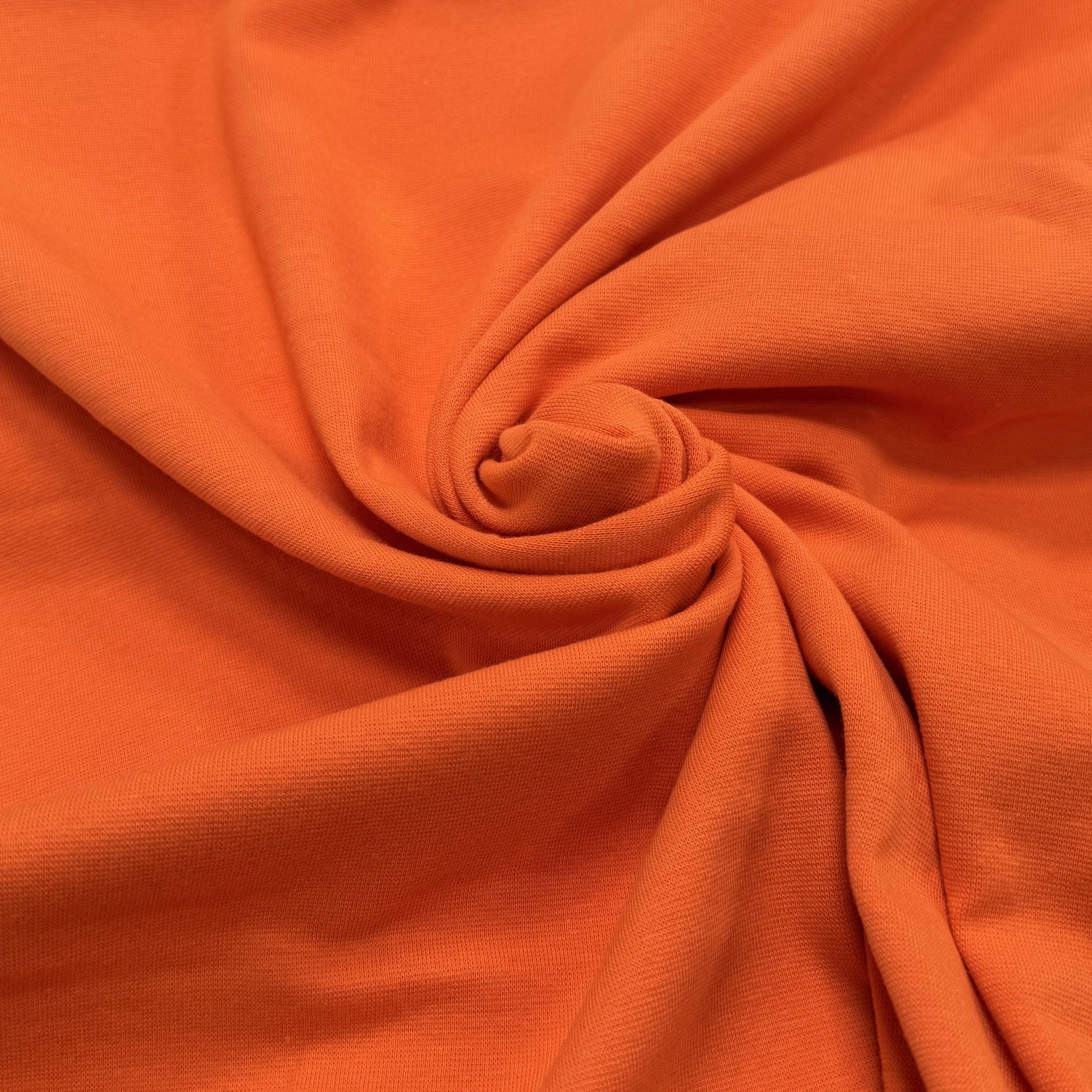 JERSEY COTON 2% ÉLASTHANNE TUBULAIRE 70CM CÔTE 1X1 CELOSIA ORANGE - My Little Coupon