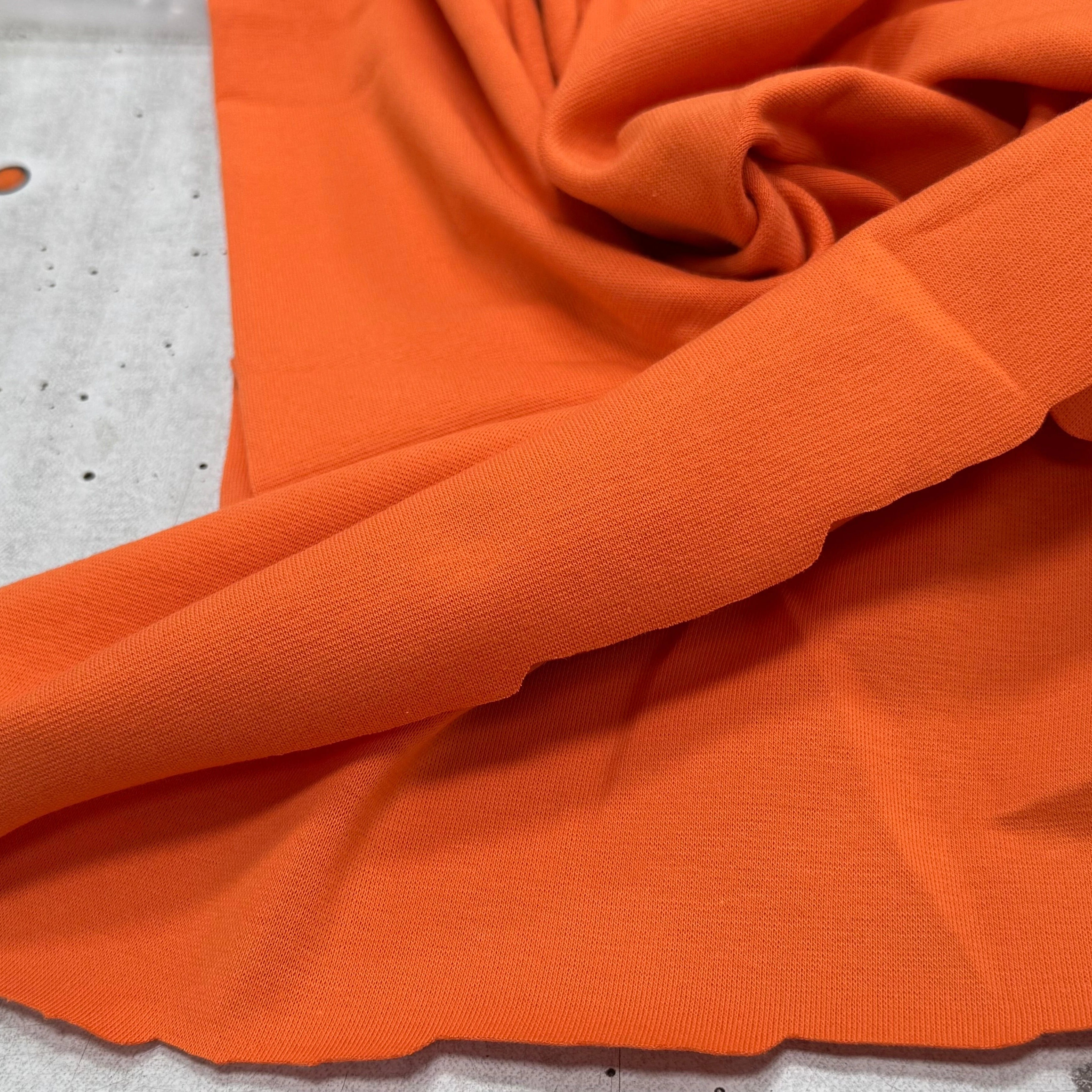 JERSEY COTON 2% ÉLASTHANNE TUBULAIRE 70CM CÔTE 1X1 CELOSIA ORANGE - My Little Coupon