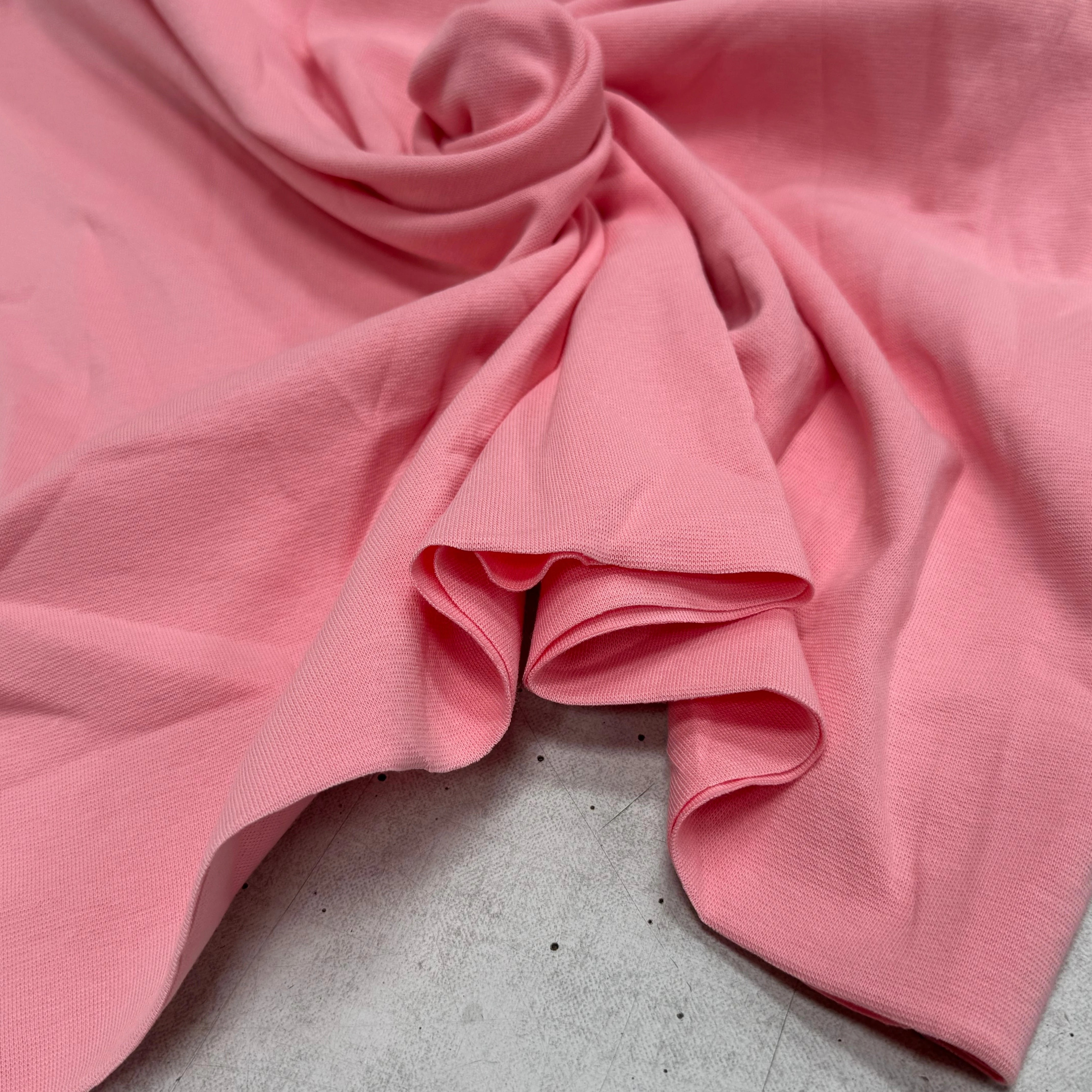 JERSEY COTON 2% ÉLASTHANNE TUBULAIRE 70CM CÔTE 1X1 CORAL GOLD - My Little Coupon