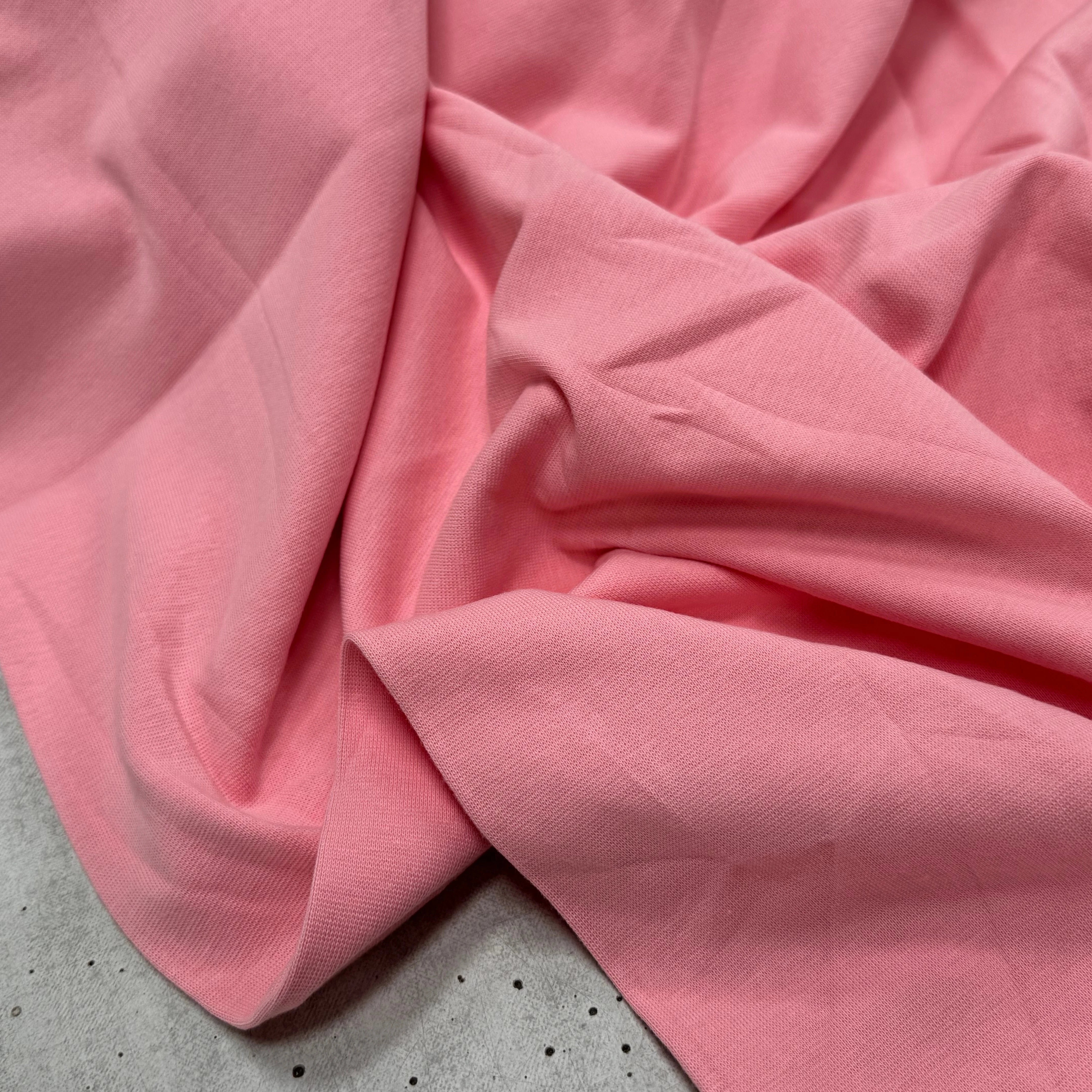 JERSEY COTON 2% ÉLASTHANNE TUBULAIRE 70CM CÔTE 1X1 CORAL GOLD - My Little Coupon