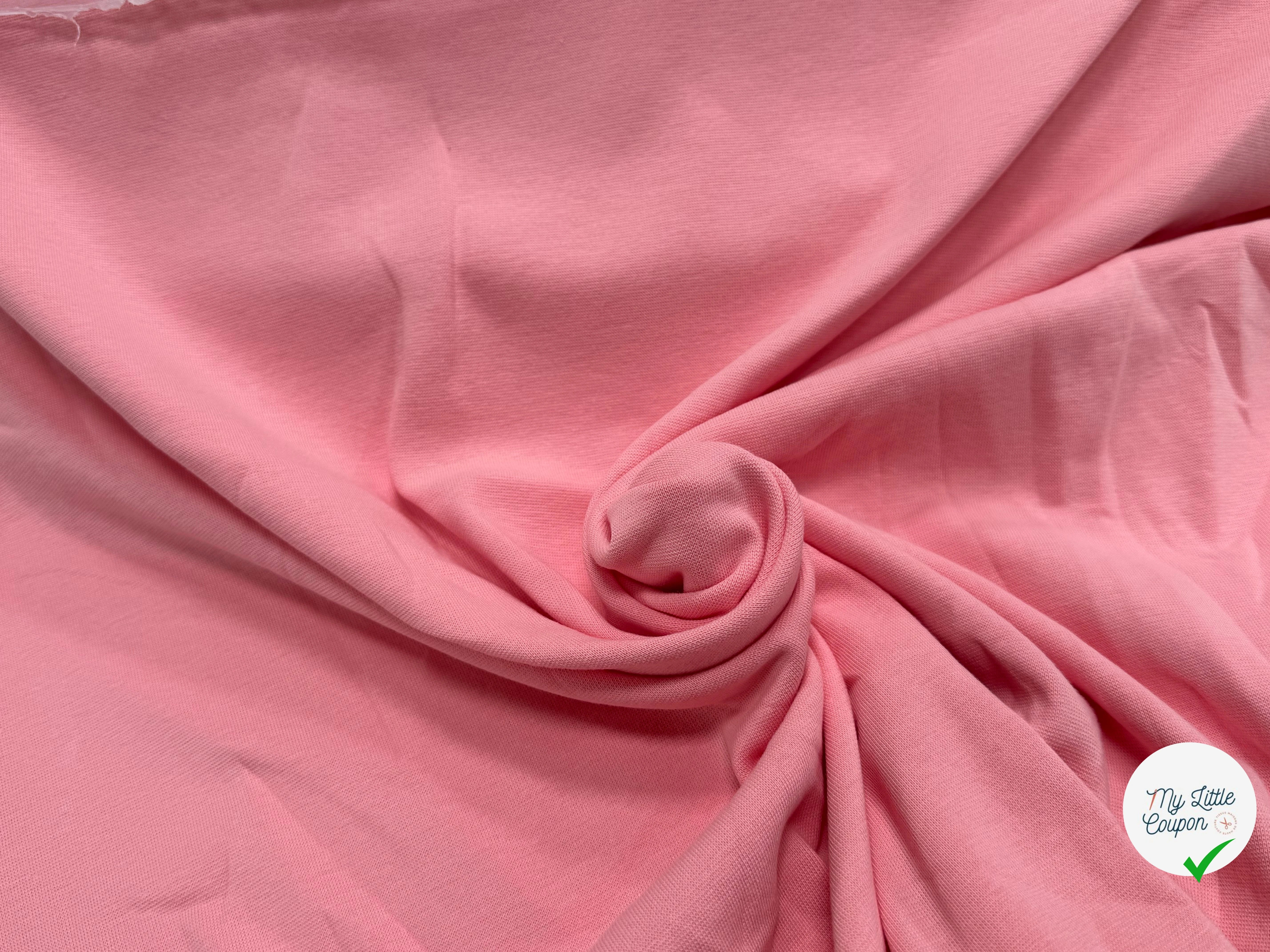 JERSEY COTON 2% ÉLASTHANNE TUBULAIRE 70CM CÔTE 1X1 CORAL GOLD - My Little Coupon