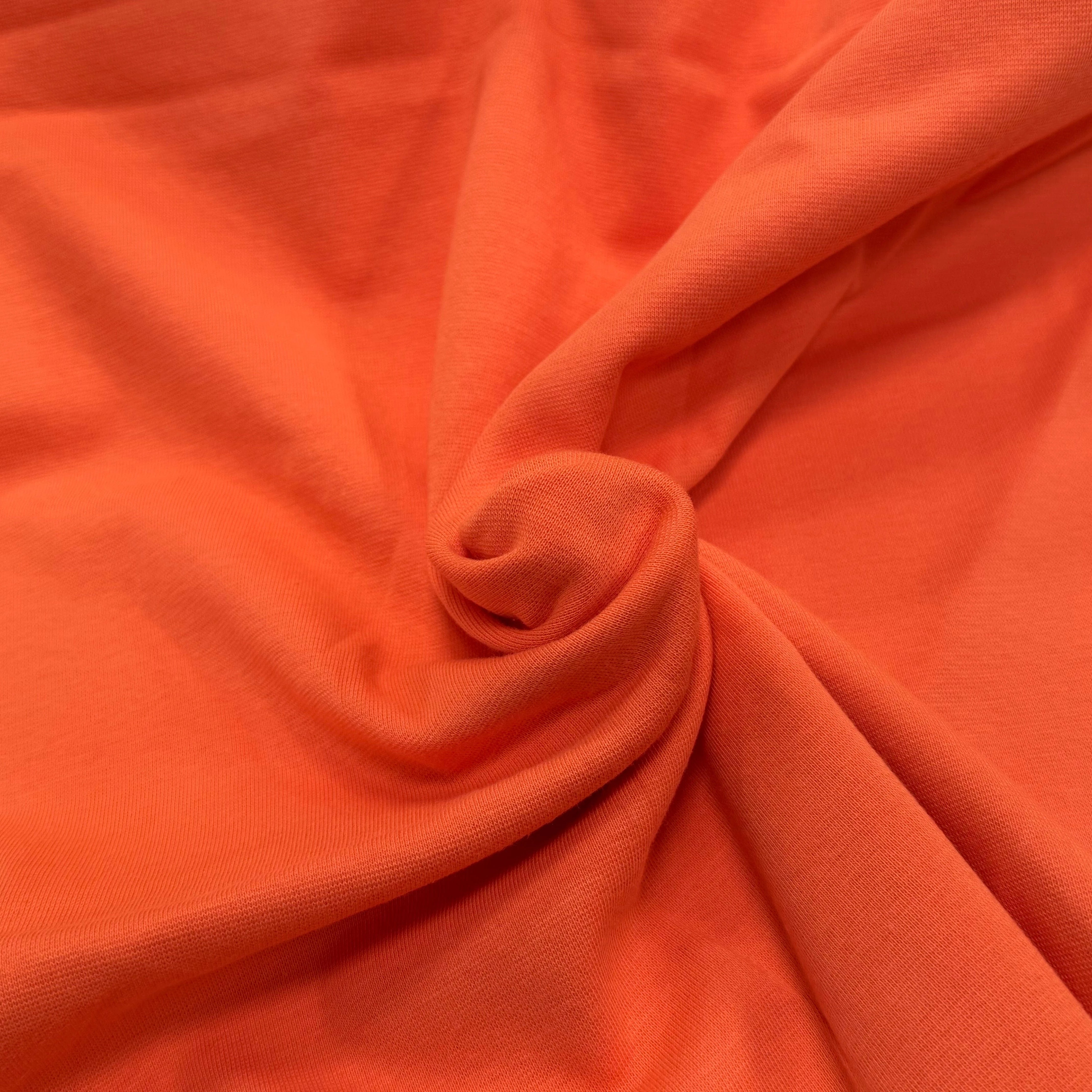 JERSEY COTON 2% ÉLASTHANNE TUBULAIRE 70CM CÔTE 1X1 CORAL ROSE - My Little Coupon