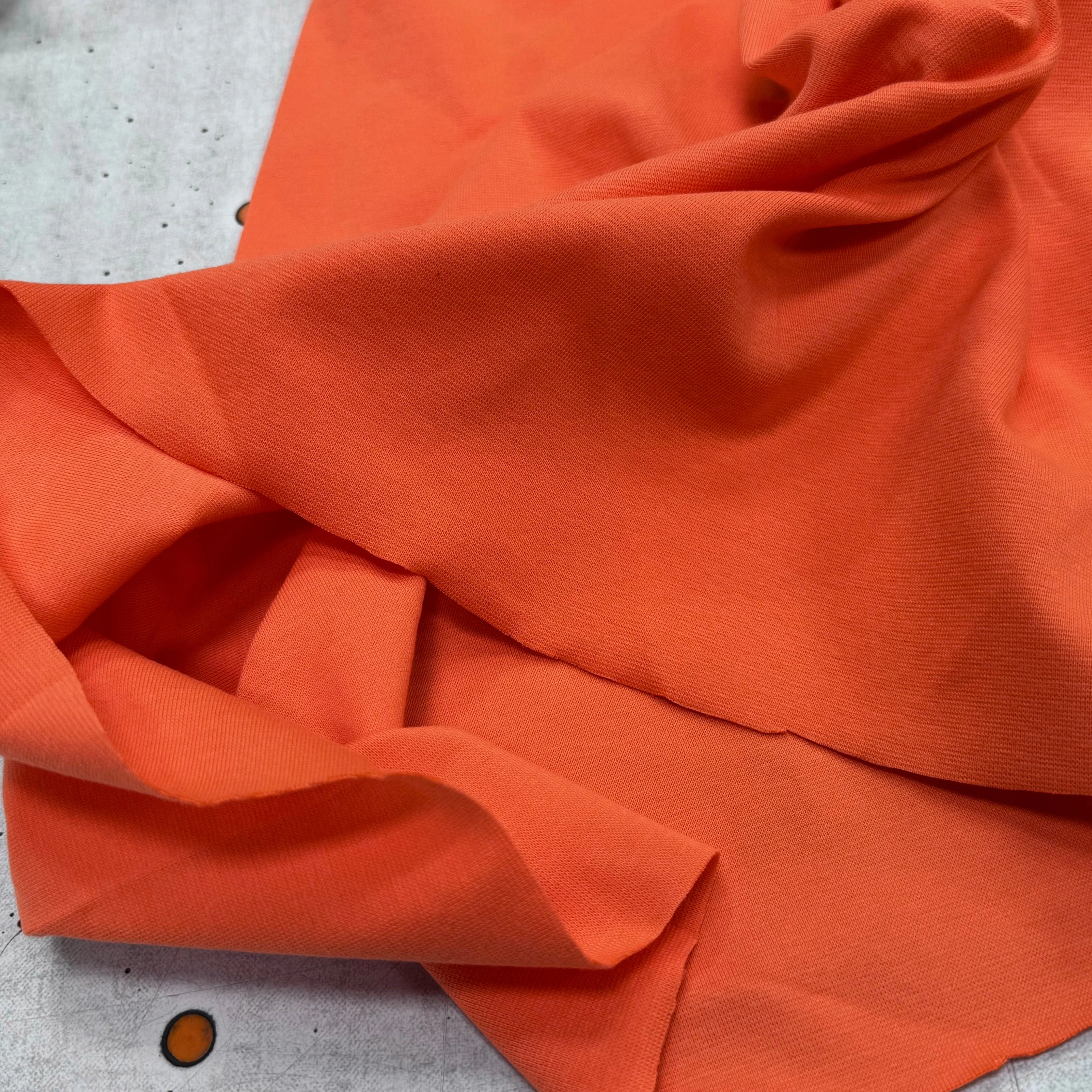 JERSEY COTON 2% ÉLASTHANNE TUBULAIRE 70CM CÔTE 1X1 CORAL ROSE - My Little Coupon