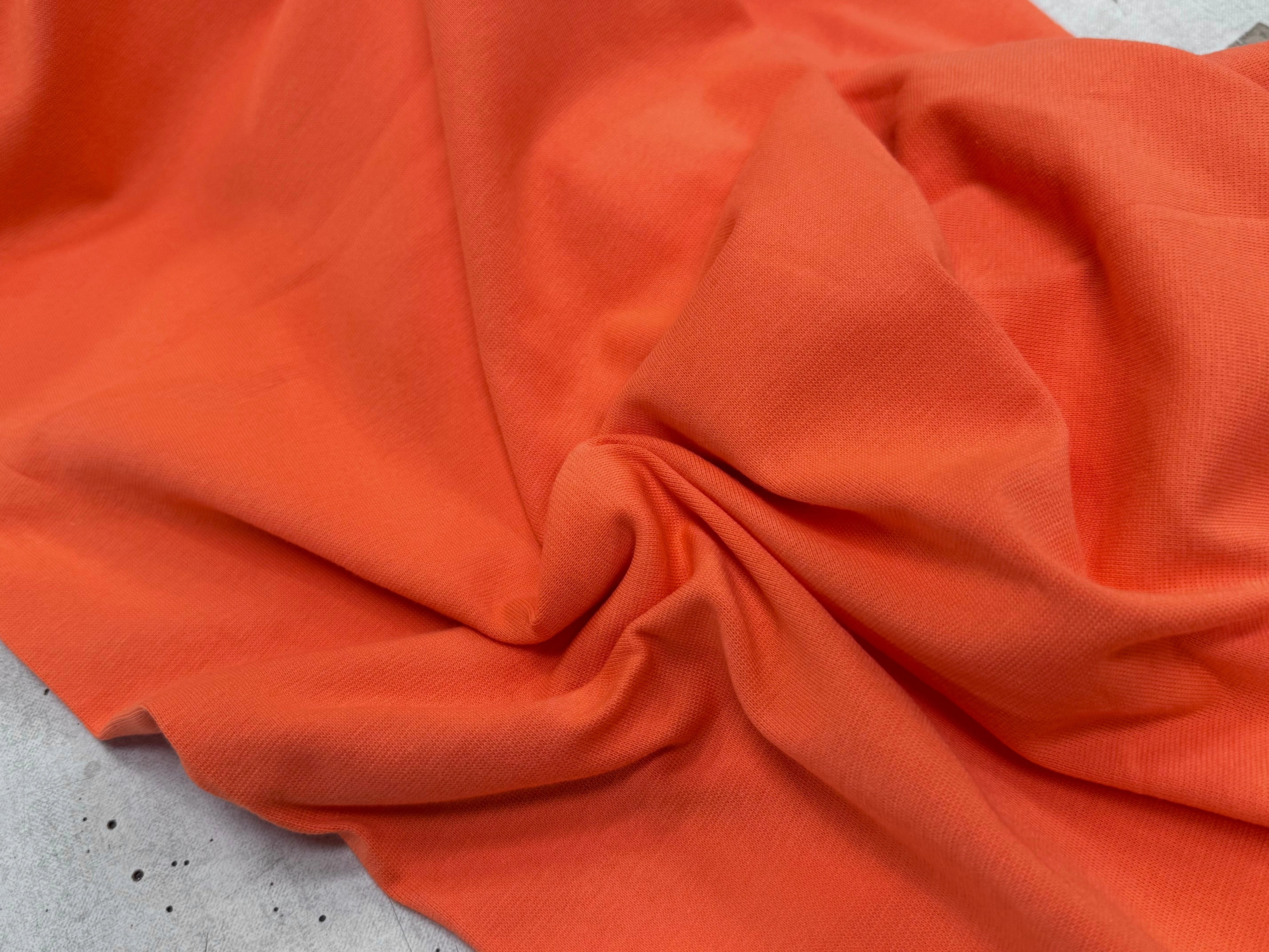 JERSEY COTON 2% ÉLASTHANNE TUBULAIRE 70CM CÔTE 1X1 CORAL ROSE - My Little Coupon
