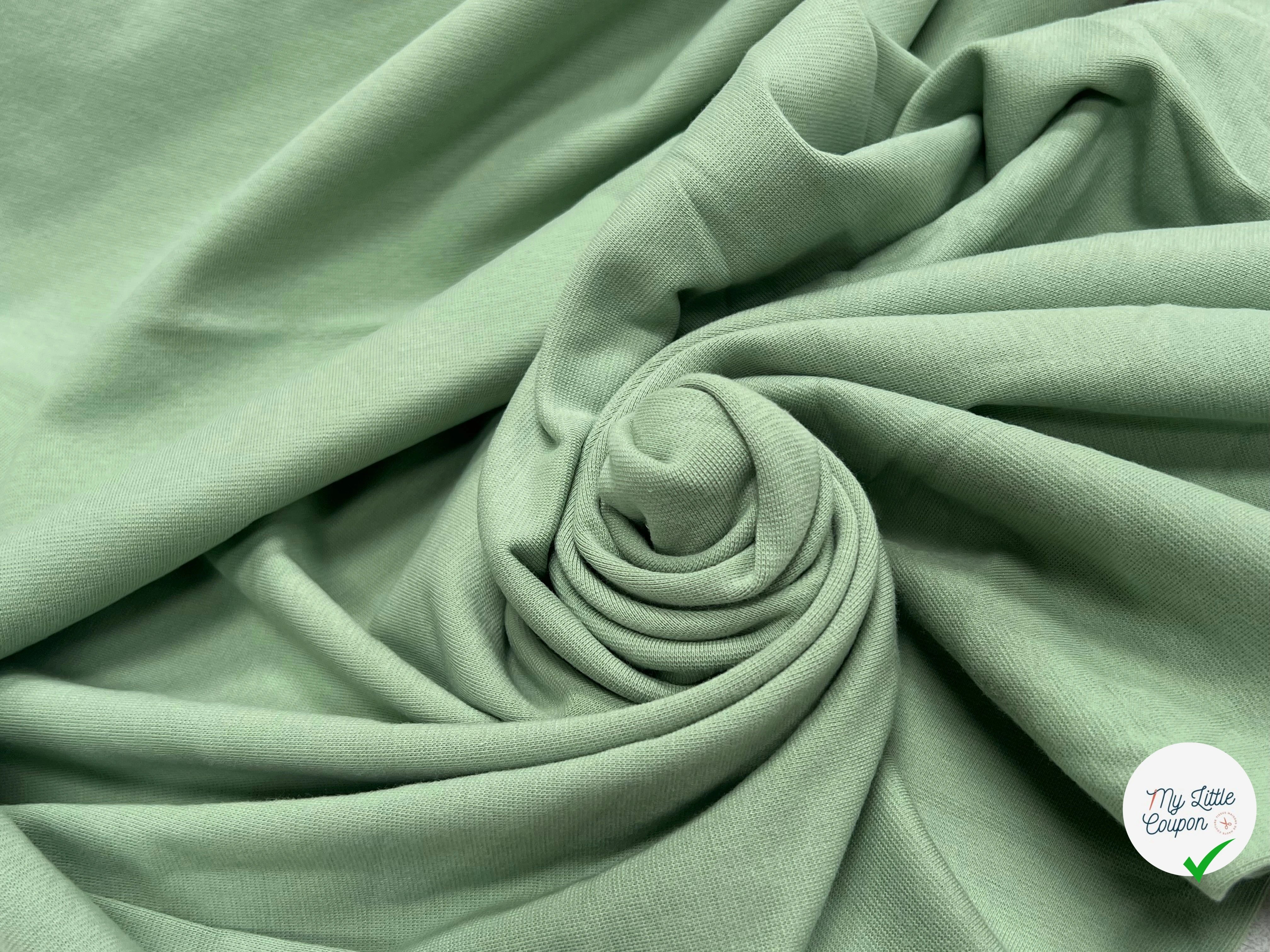 JERSEY COTON 2% ÉLASTHANNE TUBULAIRE 70CM CÔTE 1X1 DARK FAIR GREEN - My Little Coupon