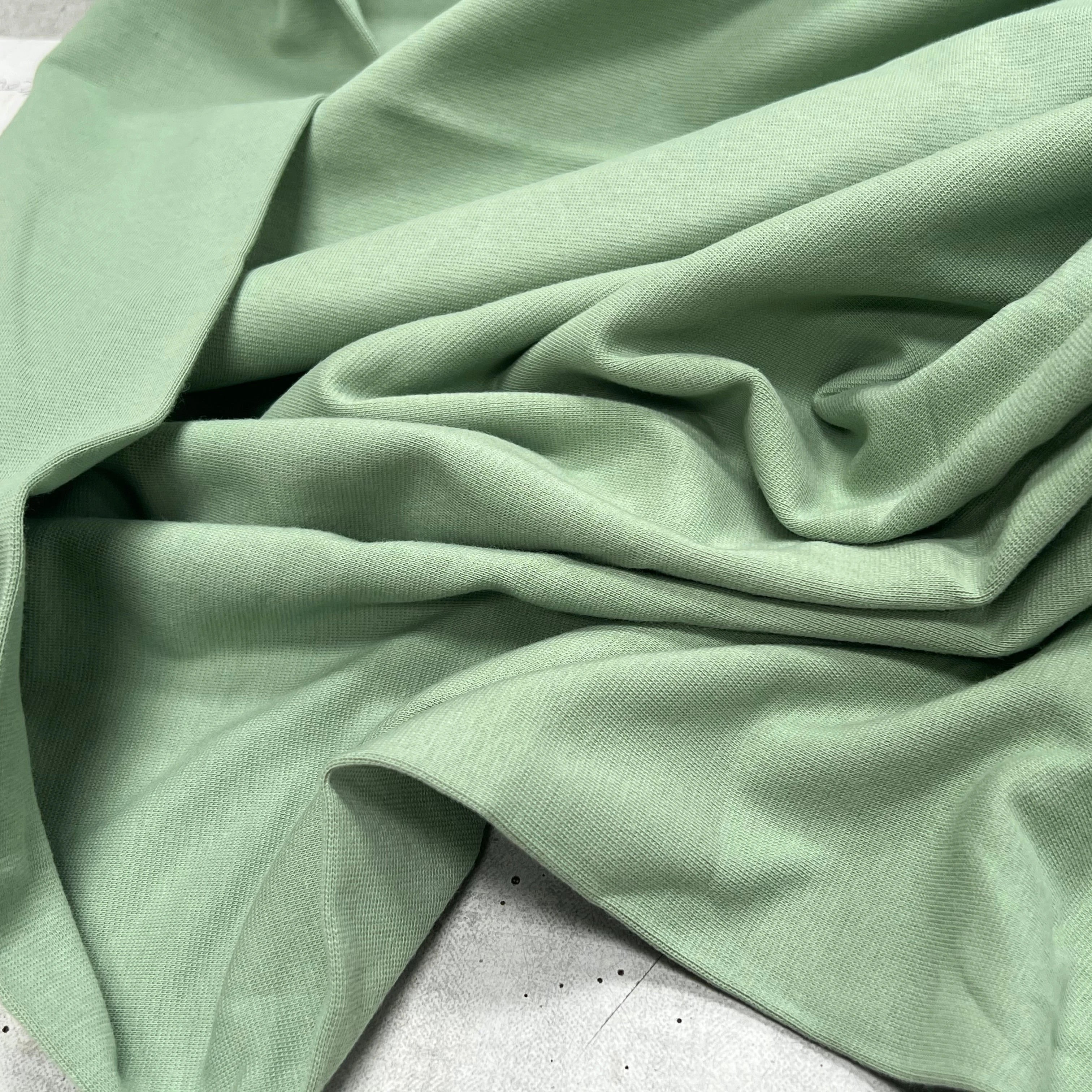 JERSEY COTON 2% ÉLASTHANNE TUBULAIRE 70CM CÔTE 1X1 DARK FAIR GREEN - My Little Coupon