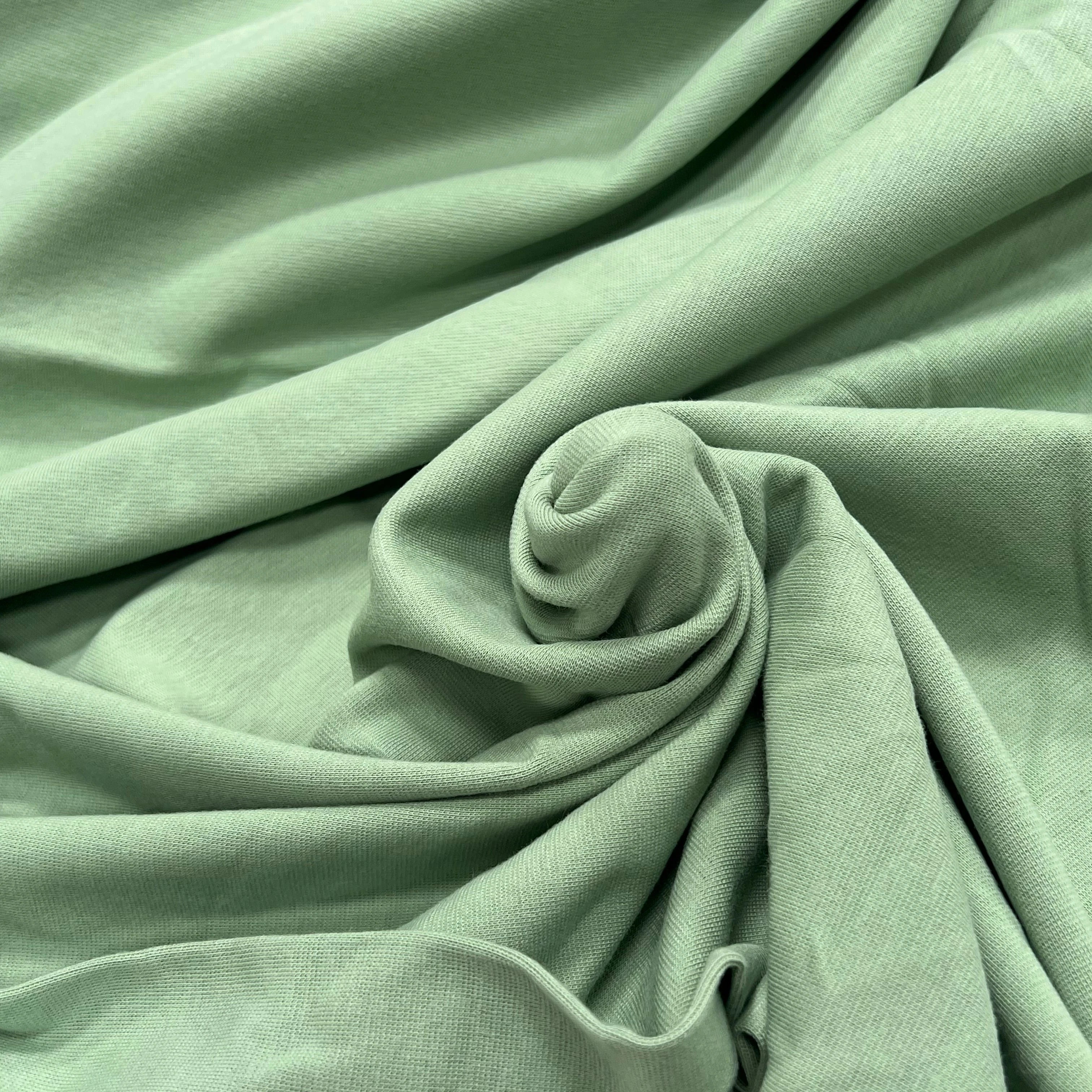 JERSEY COTON 2% ÉLASTHANNE TUBULAIRE 70CM CÔTE 1X1 DARK FAIR GREEN - My Little Coupon