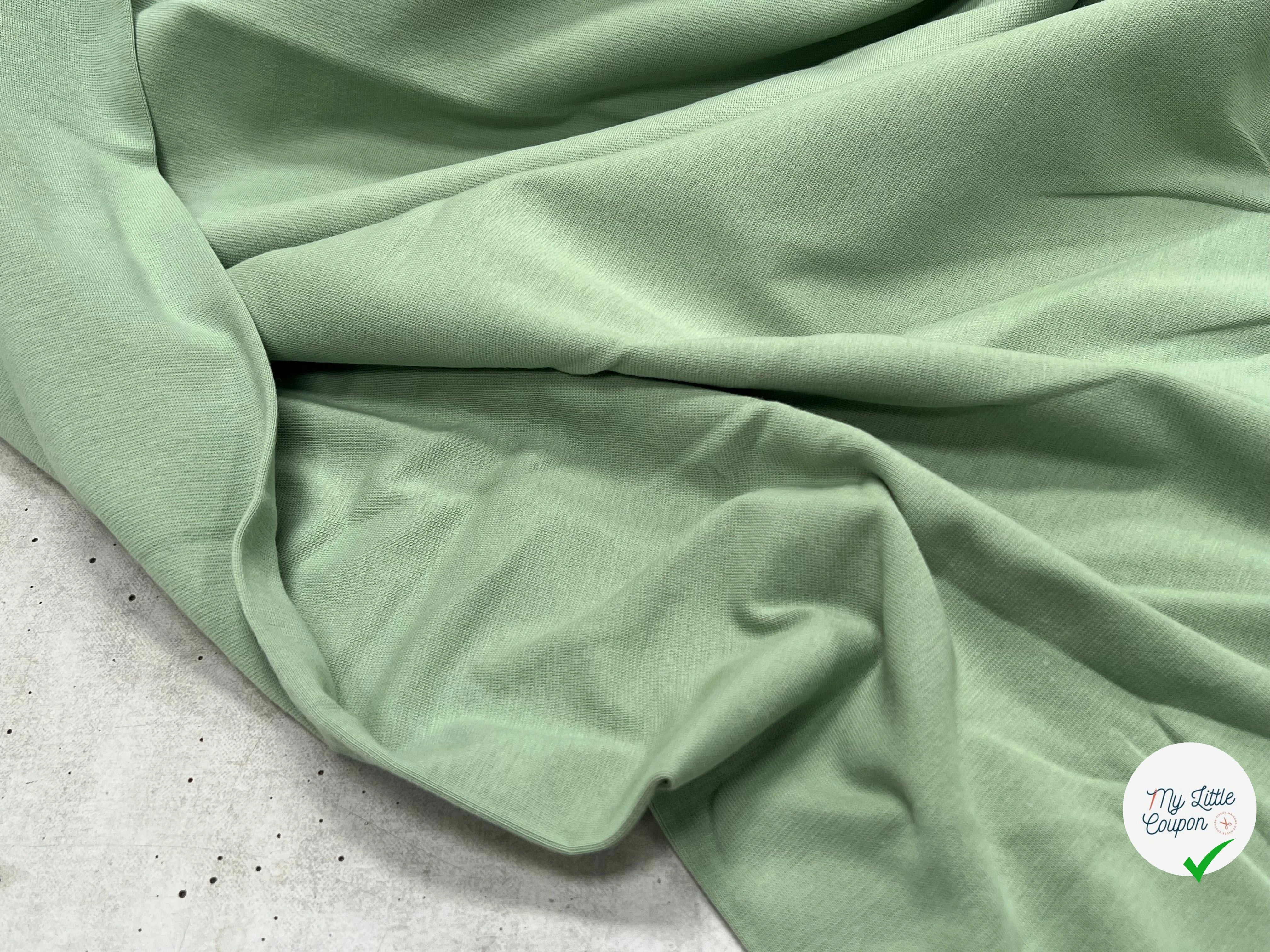 JERSEY COTON 2% ÉLASTHANNE TUBULAIRE 70CM CÔTE 1X1 DARK FAIR GREEN - My Little Coupon