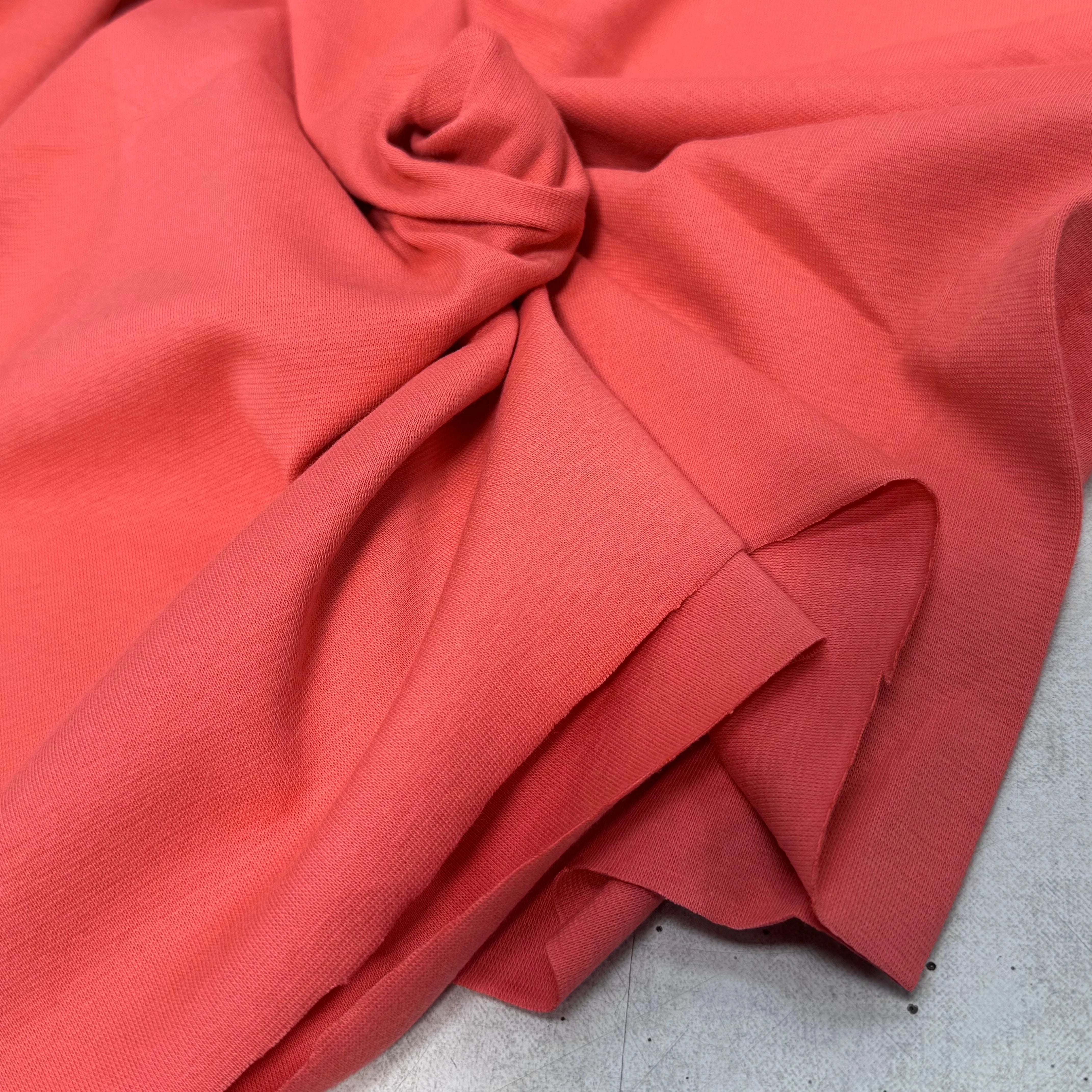 JERSEY COTON 2% ÉLASTHANNE TUBULAIRE 70CM CÔTE 1X1 DEEP SEA CORAL - My Little Coupon