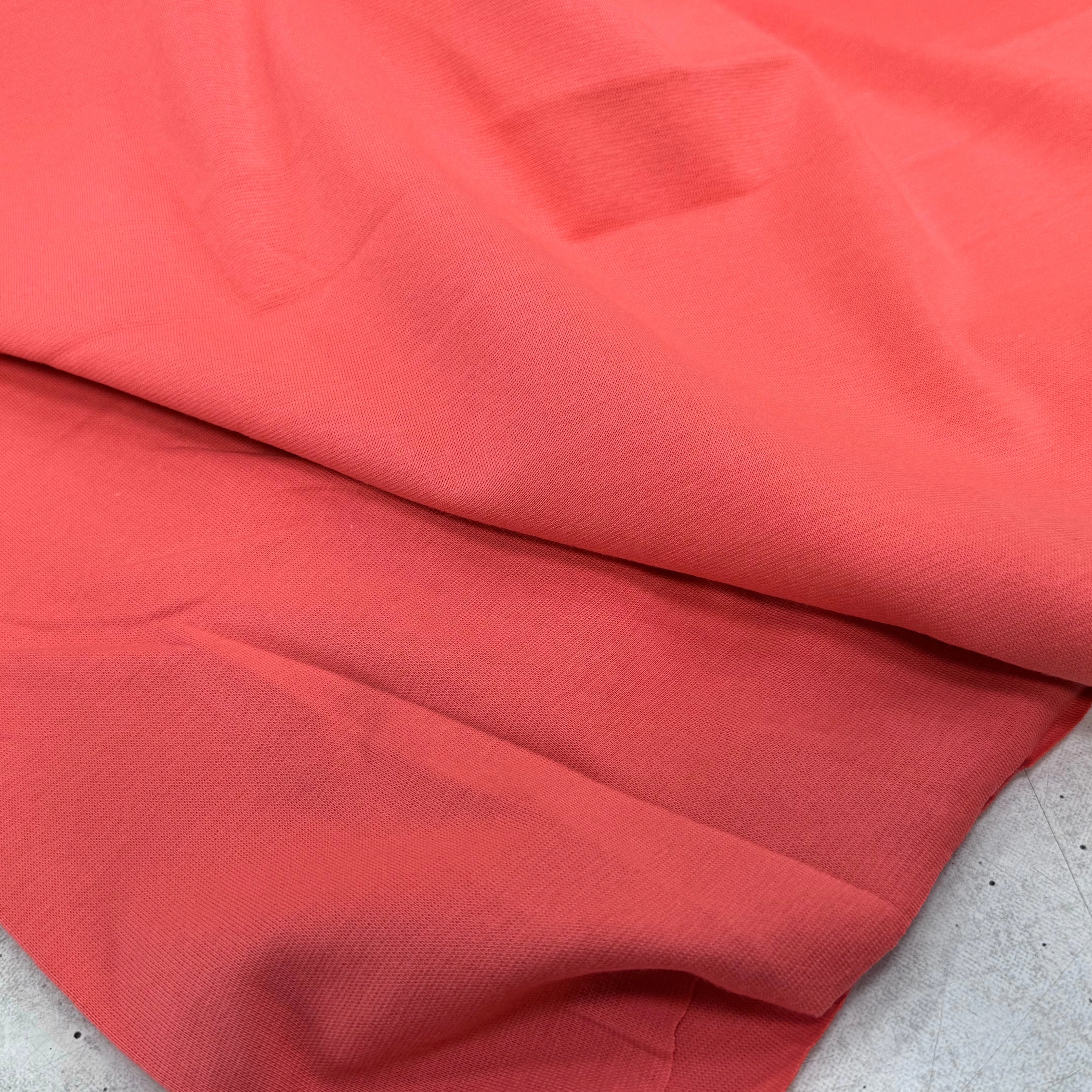 JERSEY COTON 2% ÉLASTHANNE TUBULAIRE 70CM CÔTE 1X1 DEEP SEA CORAL - My Little Coupon