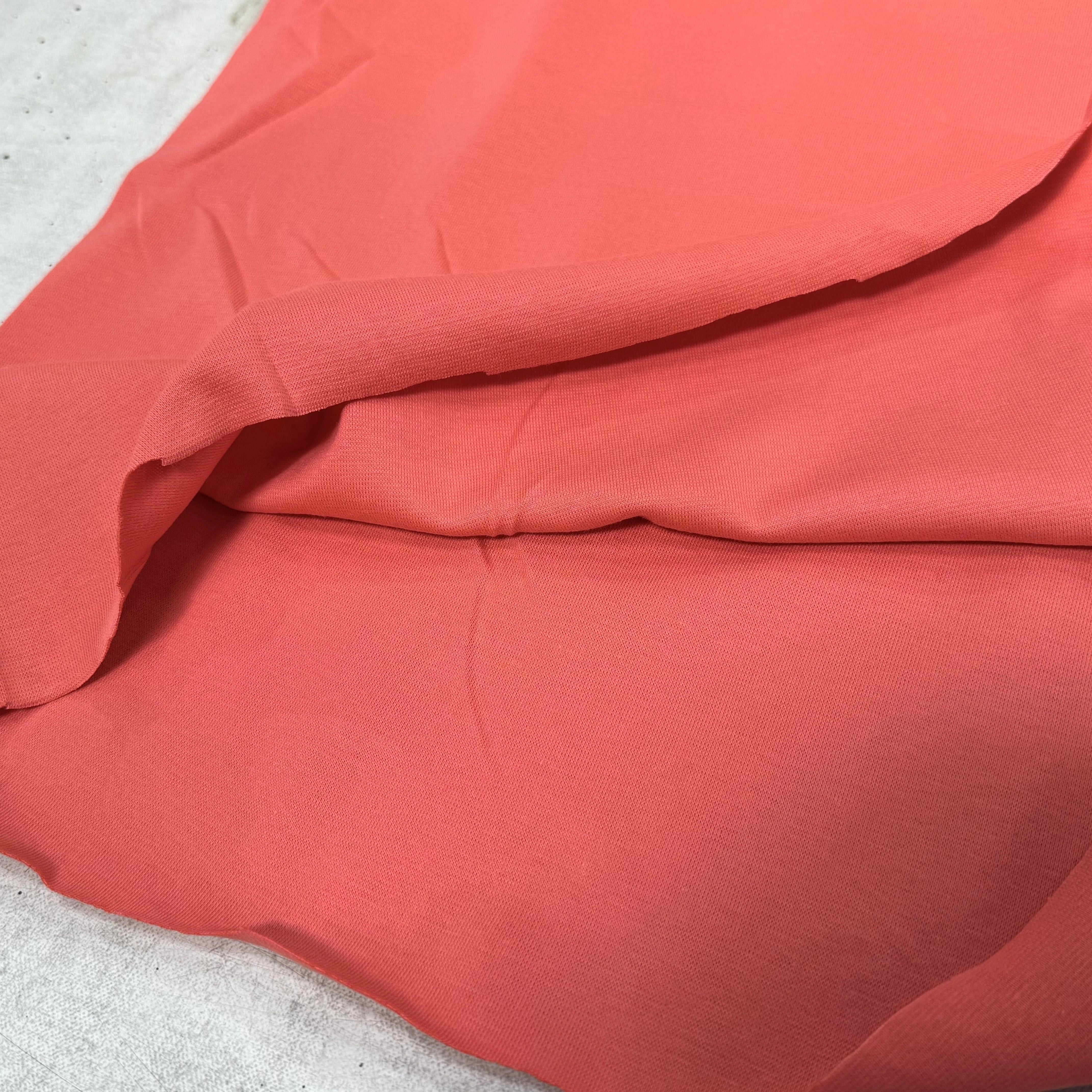JERSEY COTON 2% ÉLASTHANNE TUBULAIRE 70CM CÔTE 1X1 DEEP SEA CORAL - My Little Coupon