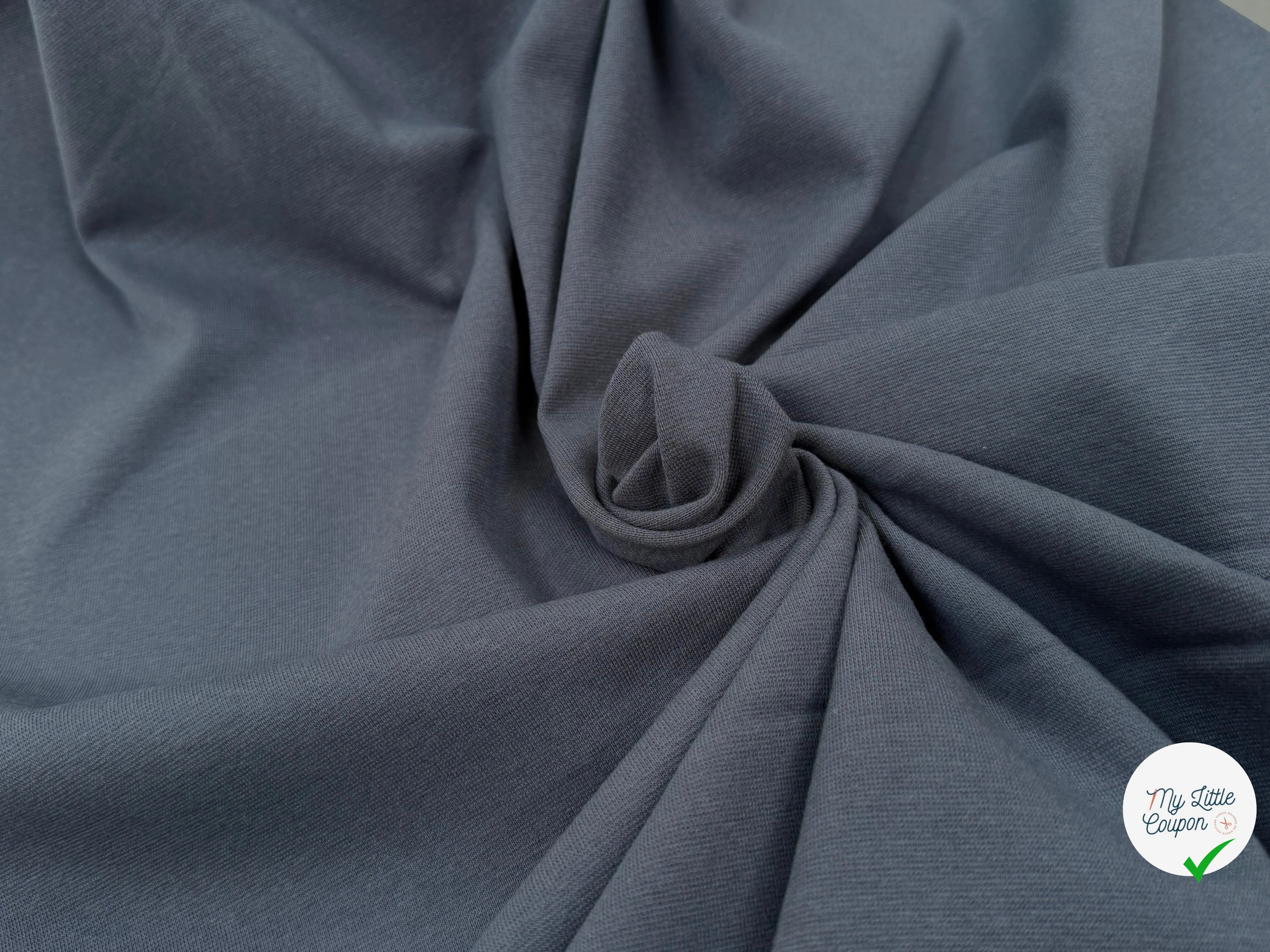 JERSEY COTON 2% ÉLASTHANNE TUBULAIRE 70CM CÔTE 1X1 EBONY - My Little Coupon