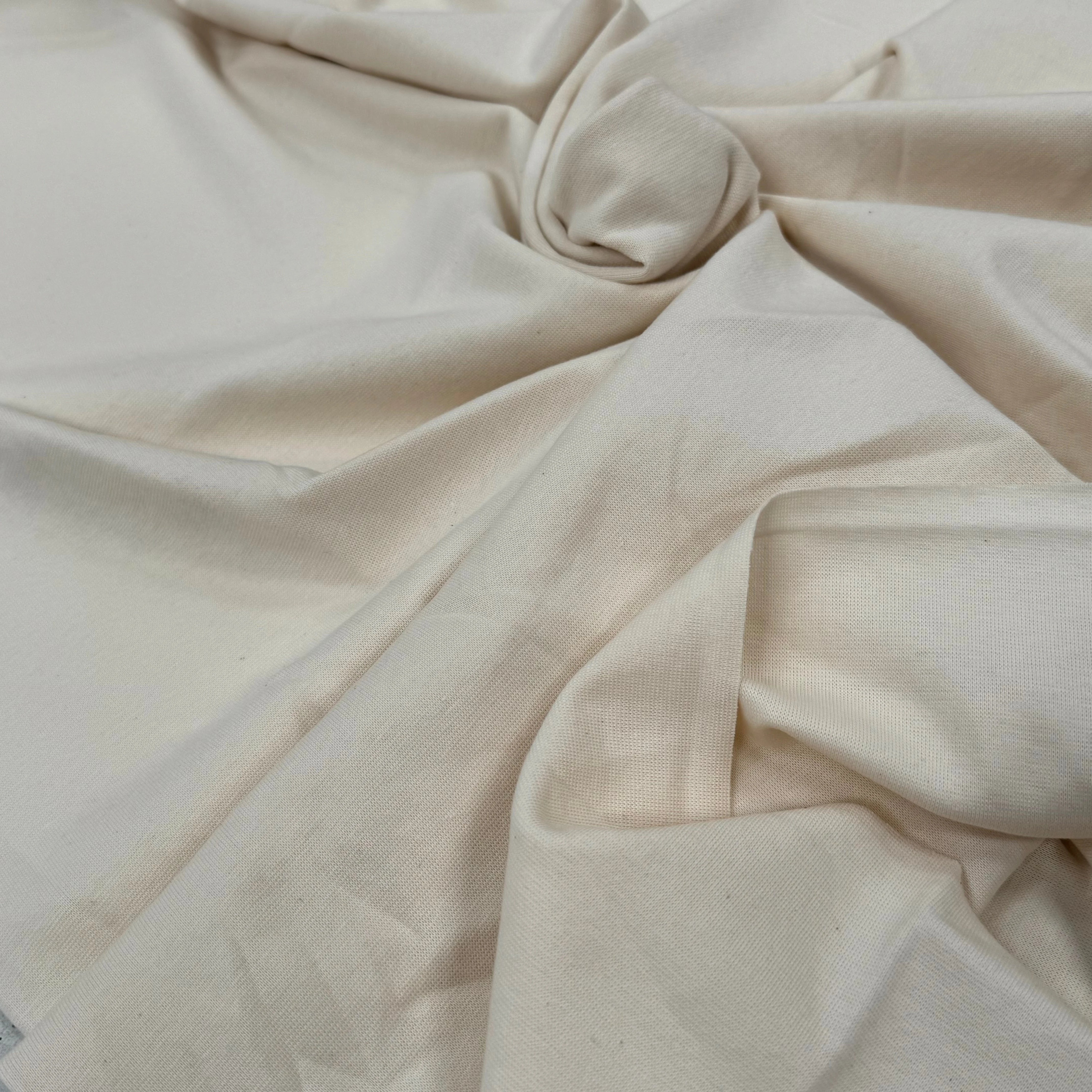 JERSEY COTON 2% ÉLASTHANNE TUBULAIRE 70CM CÔTE 1X1 ECRU - My Little Coupon
